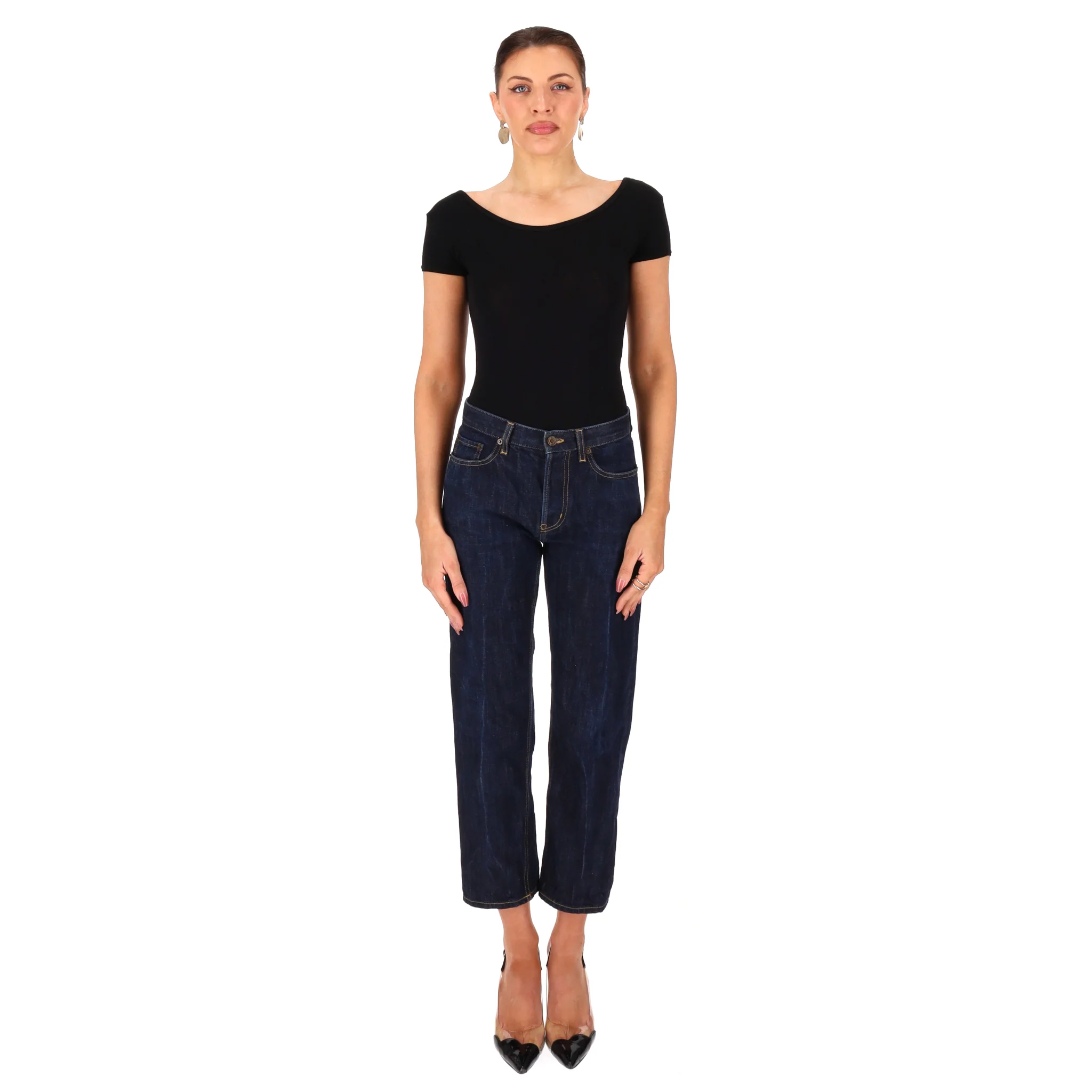 Saint Laurent Straight-Leg Cropped Jeans. Size S - Image 2