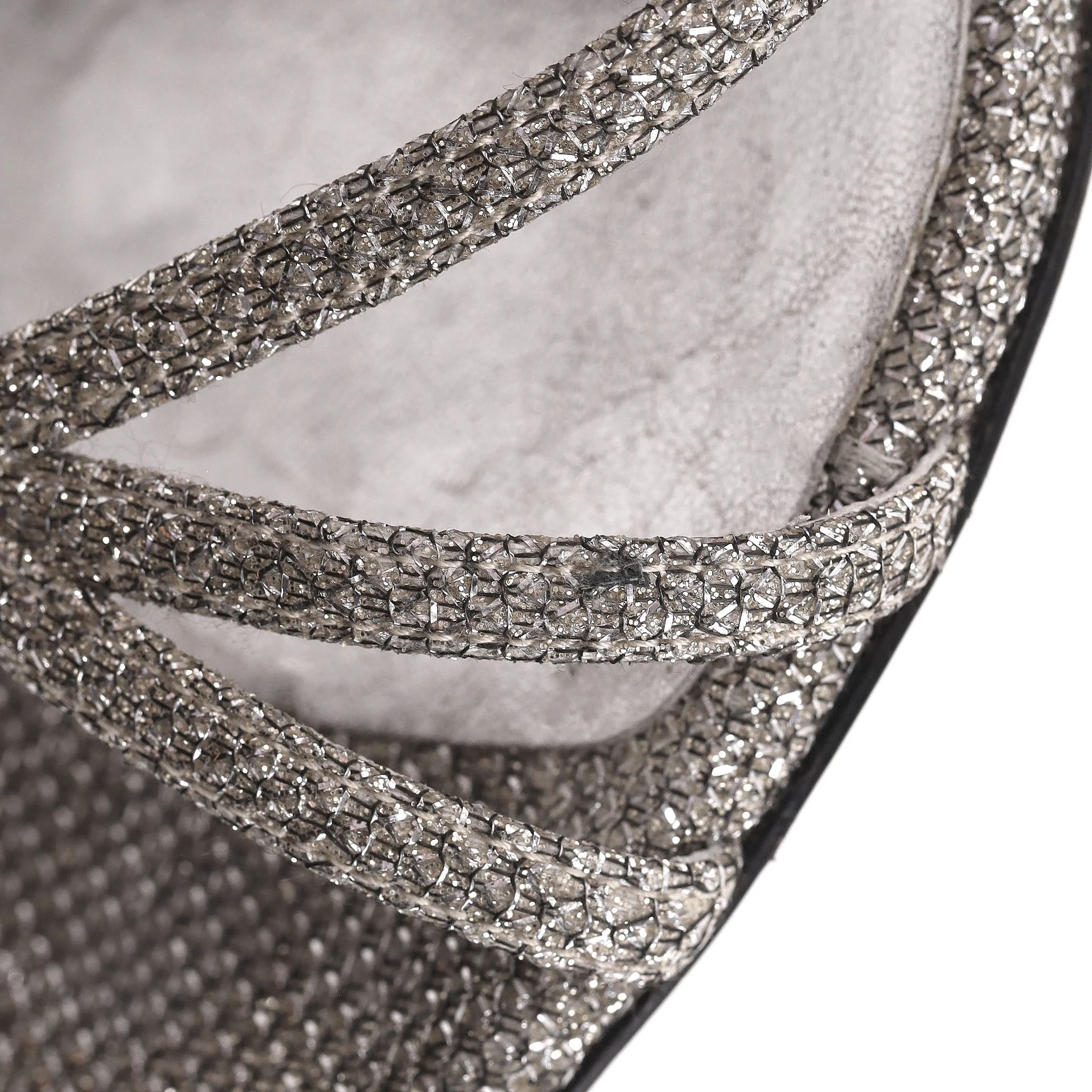Saint Laurent Glitter Mesh Strappy Sandals. Size 35.5 - Image 10