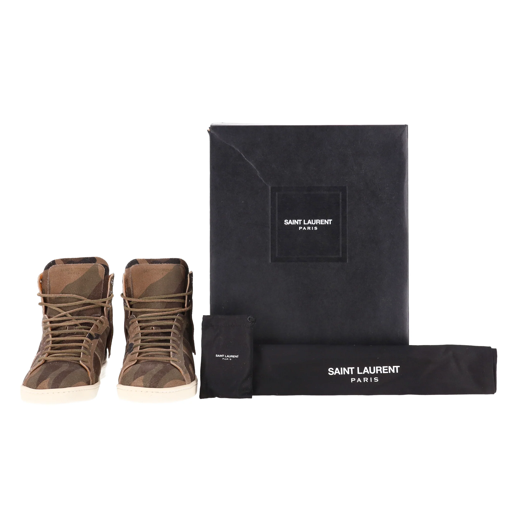 Saint Laurent SL-18 High Top Camouflage Suede Sneakers. Size 40 - Image 2