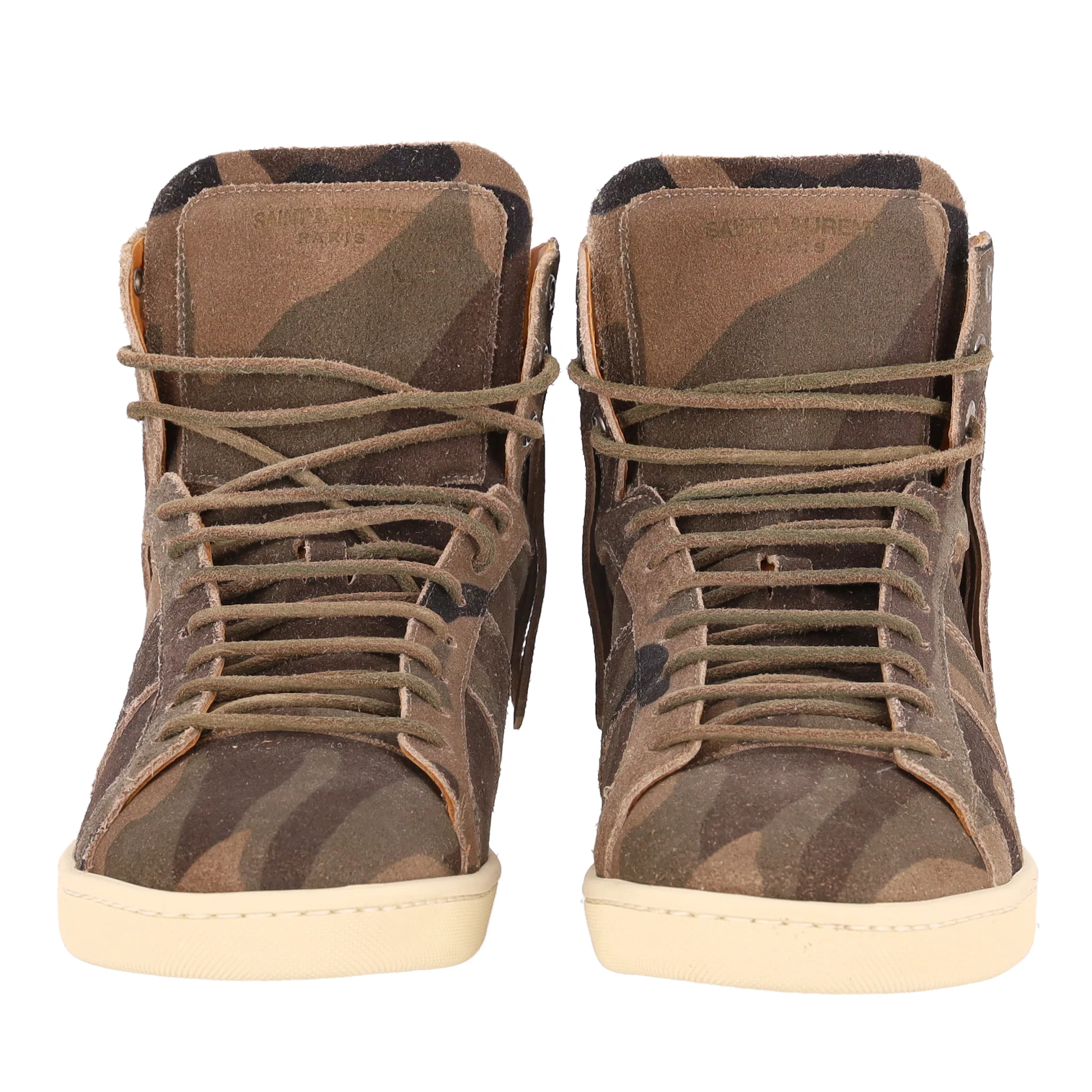 Saint Laurent SL-18 High Top Camouflage Suede Sneakers. Size 40 - Image 3