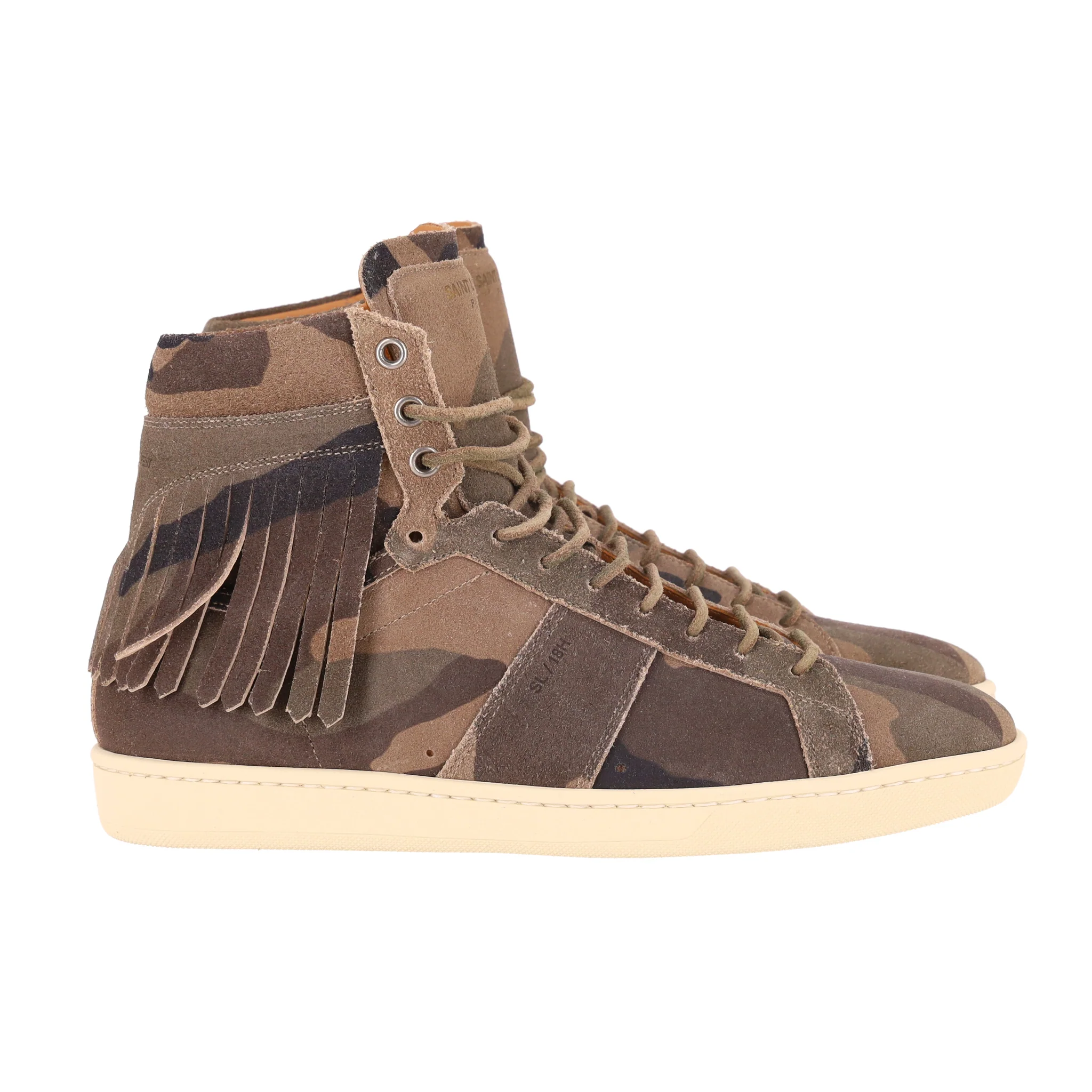 Saint Laurent SL-18 High Top Camouflage Suede Sneakers. Size 40 - Image 4