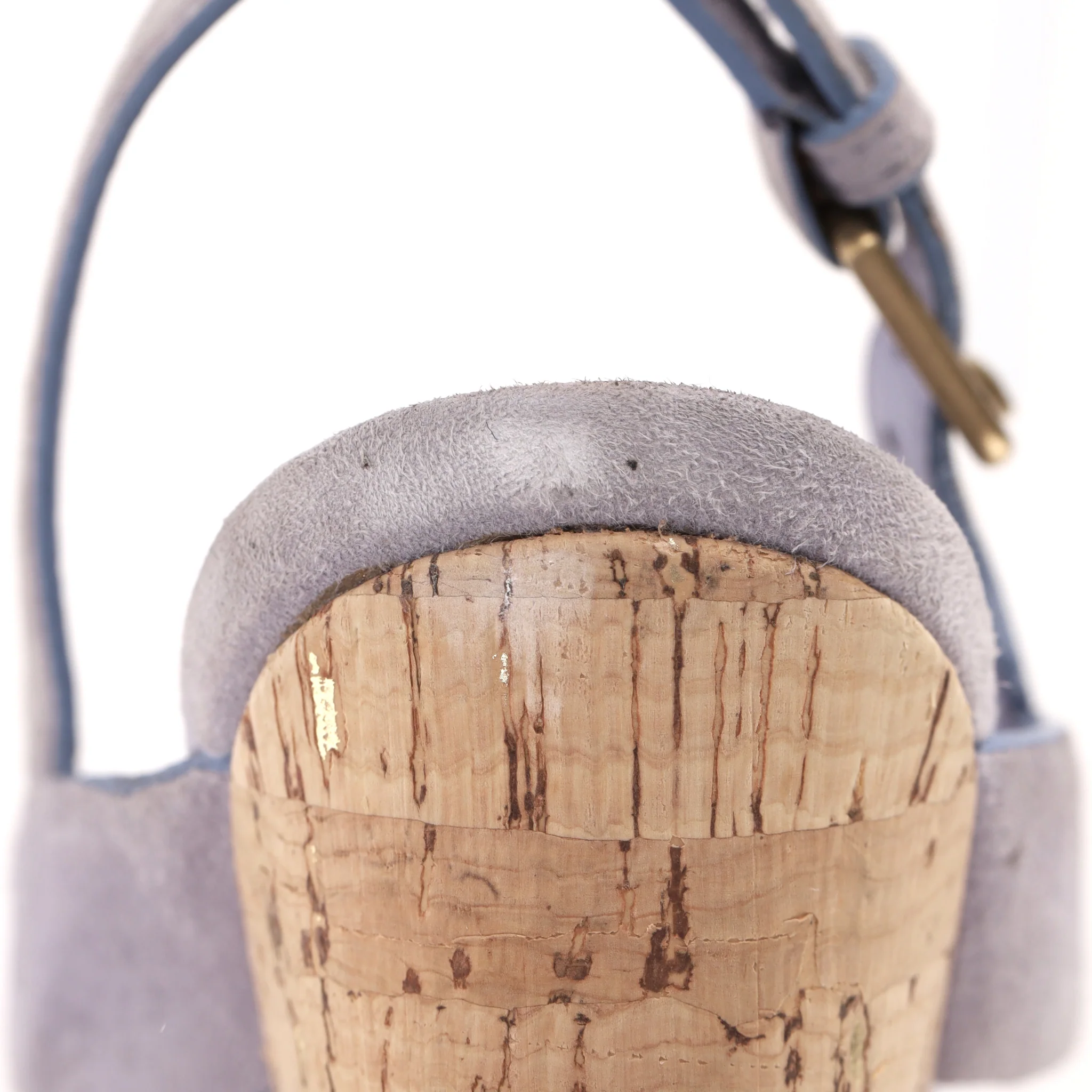 Saint Laurent Suede Strappy Cork Wedge Sandals. Size 36.5 - Image 10