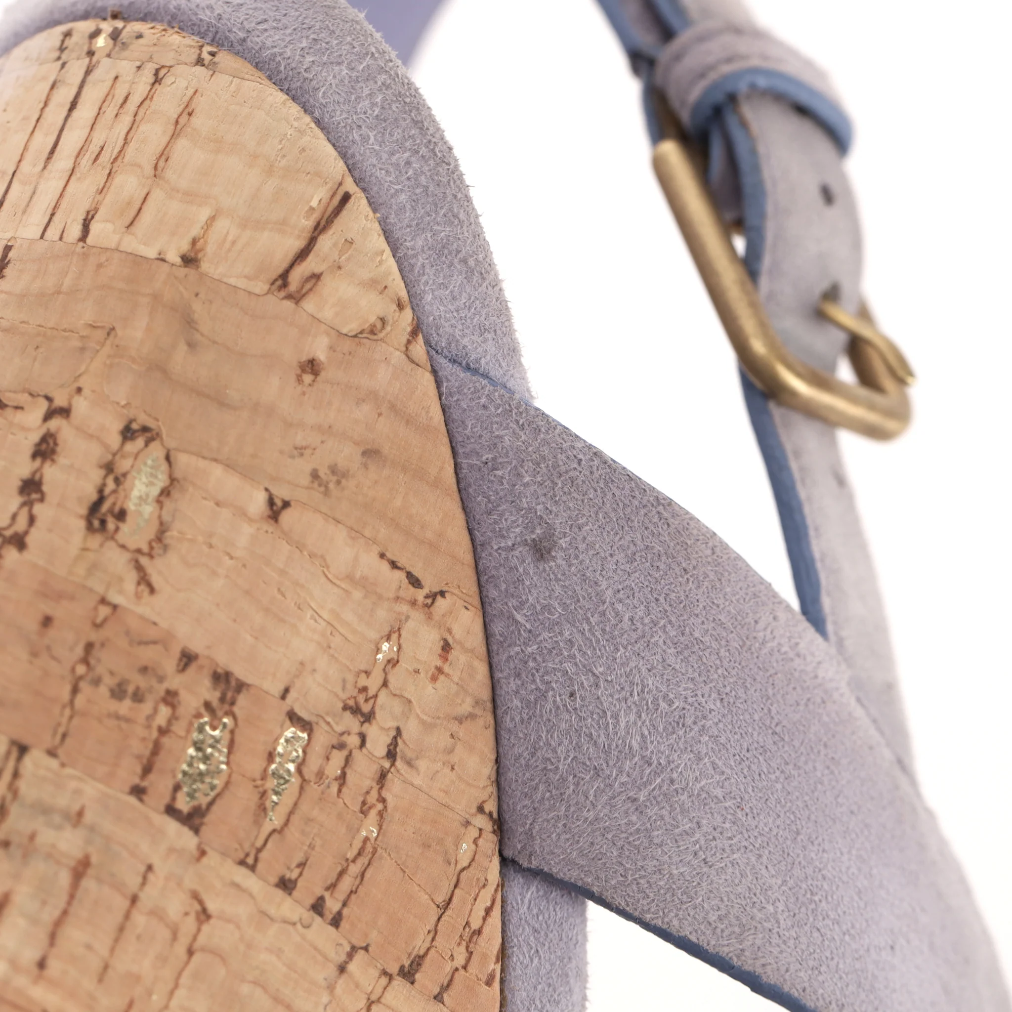 Saint Laurent Suede Strappy Cork Wedge Sandals. Size 36.5 - Image 11