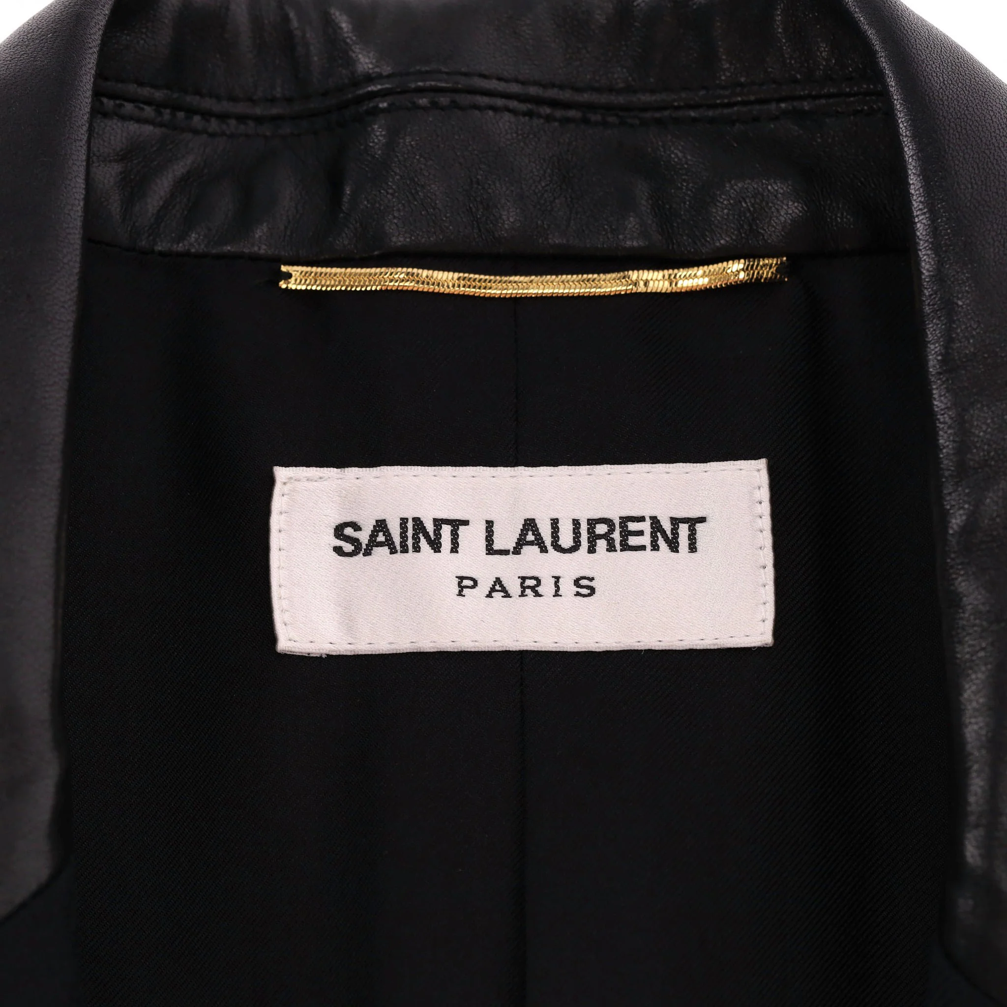 Saint Laurent Wool Jacket With Leather Trims. Size 34FR - Image 6