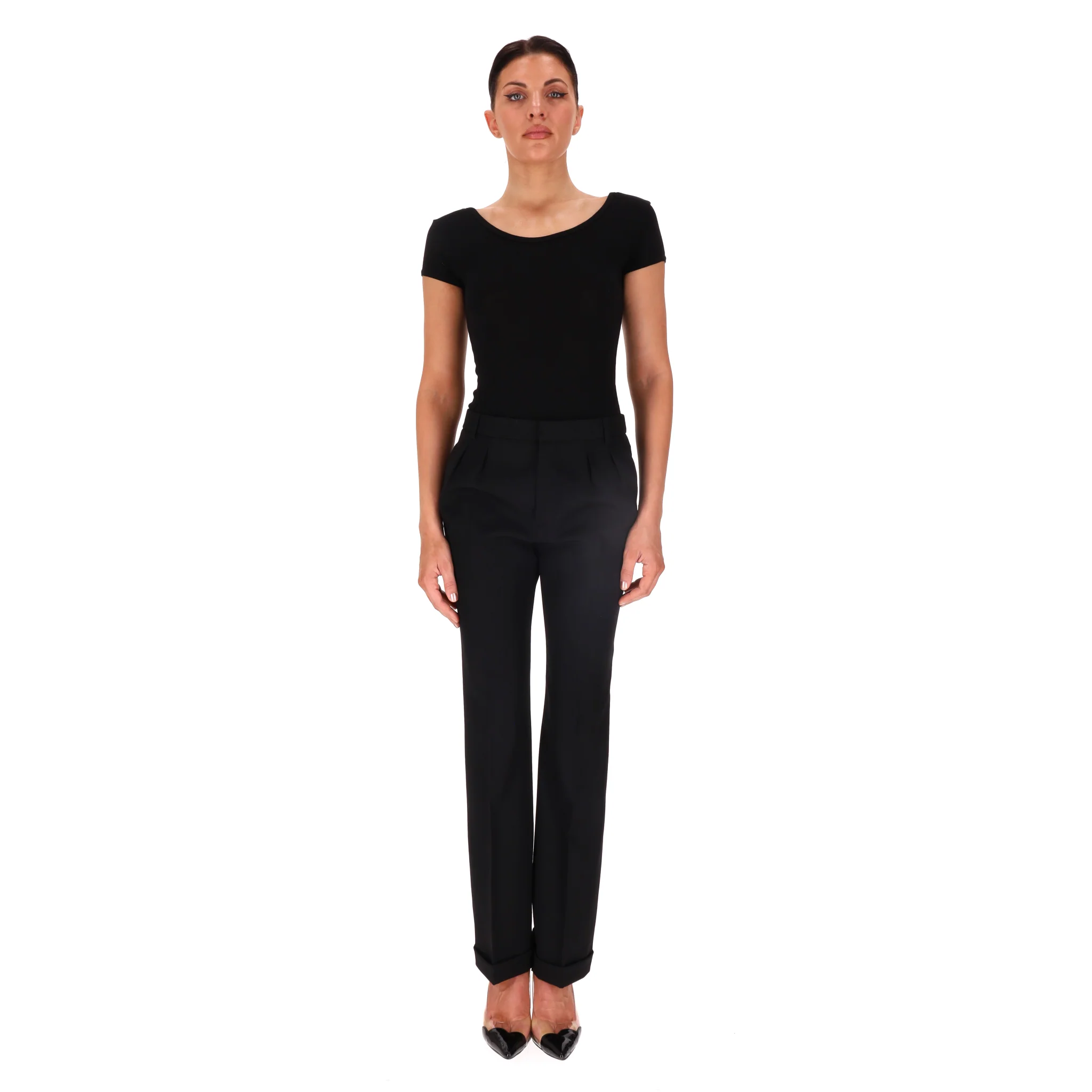 Saint Laurent Wool Tailored Flared Trousers. Size XS/S - Image 2