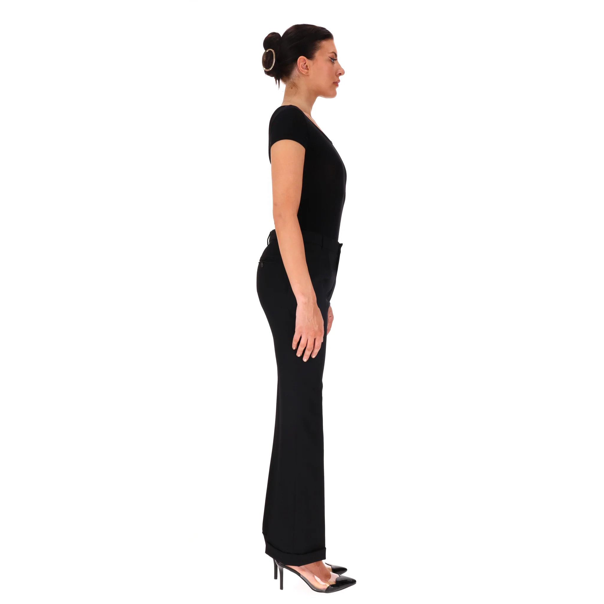 Saint Laurent Wool Tailored Flared Trousers. Size XS/S - Image 3
