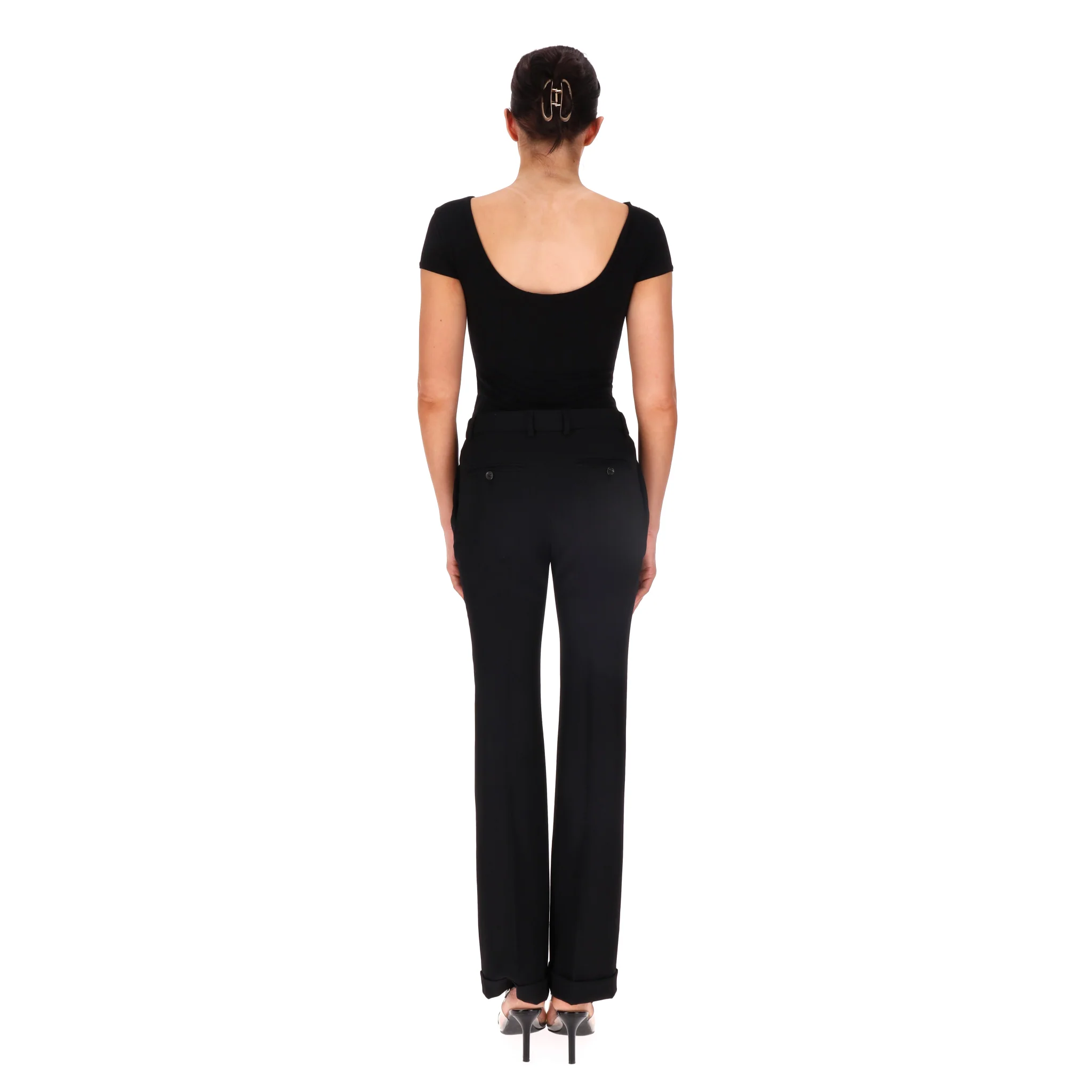 Saint Laurent Wool Tailored Flared Trousers. Size XS/S - Image 4