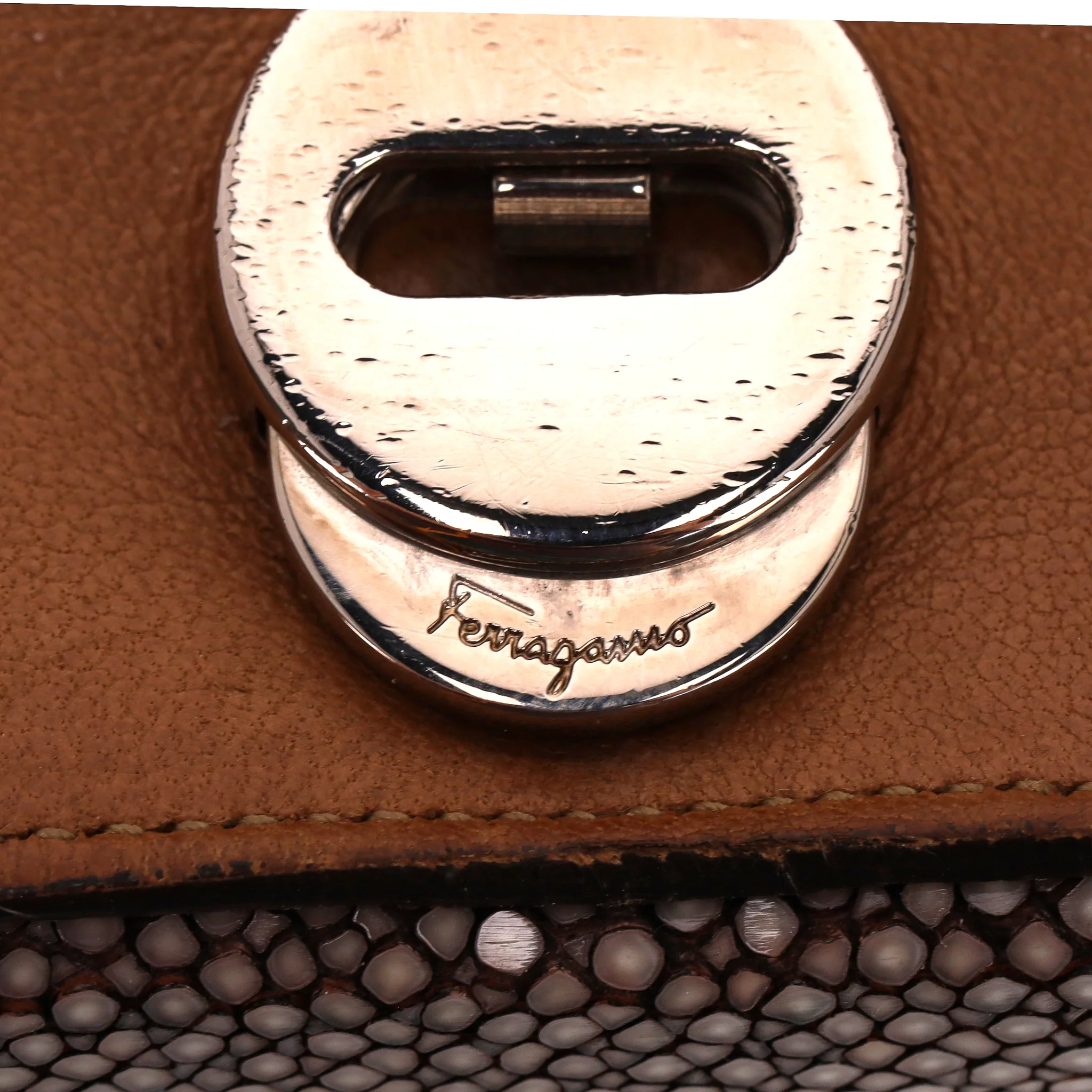 Salvatore Ferragamo Stingray Clutch Bag - Image 14