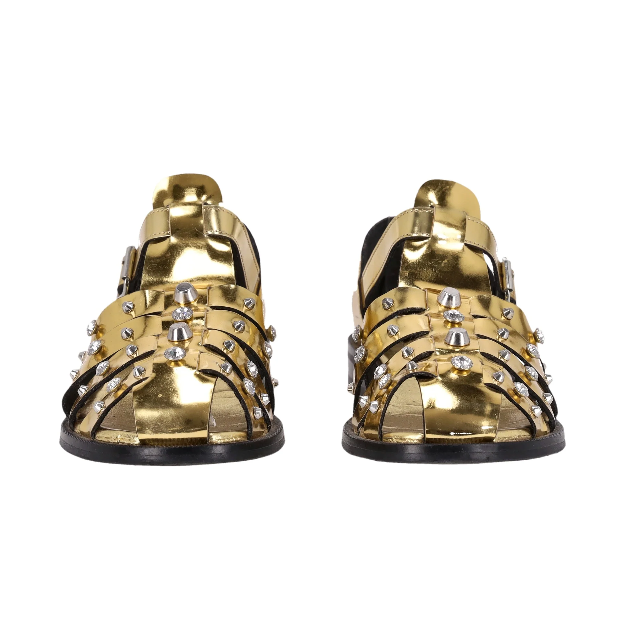Sandro Olyma Studded Leather Cage Sandals. Size 37 - Image 2