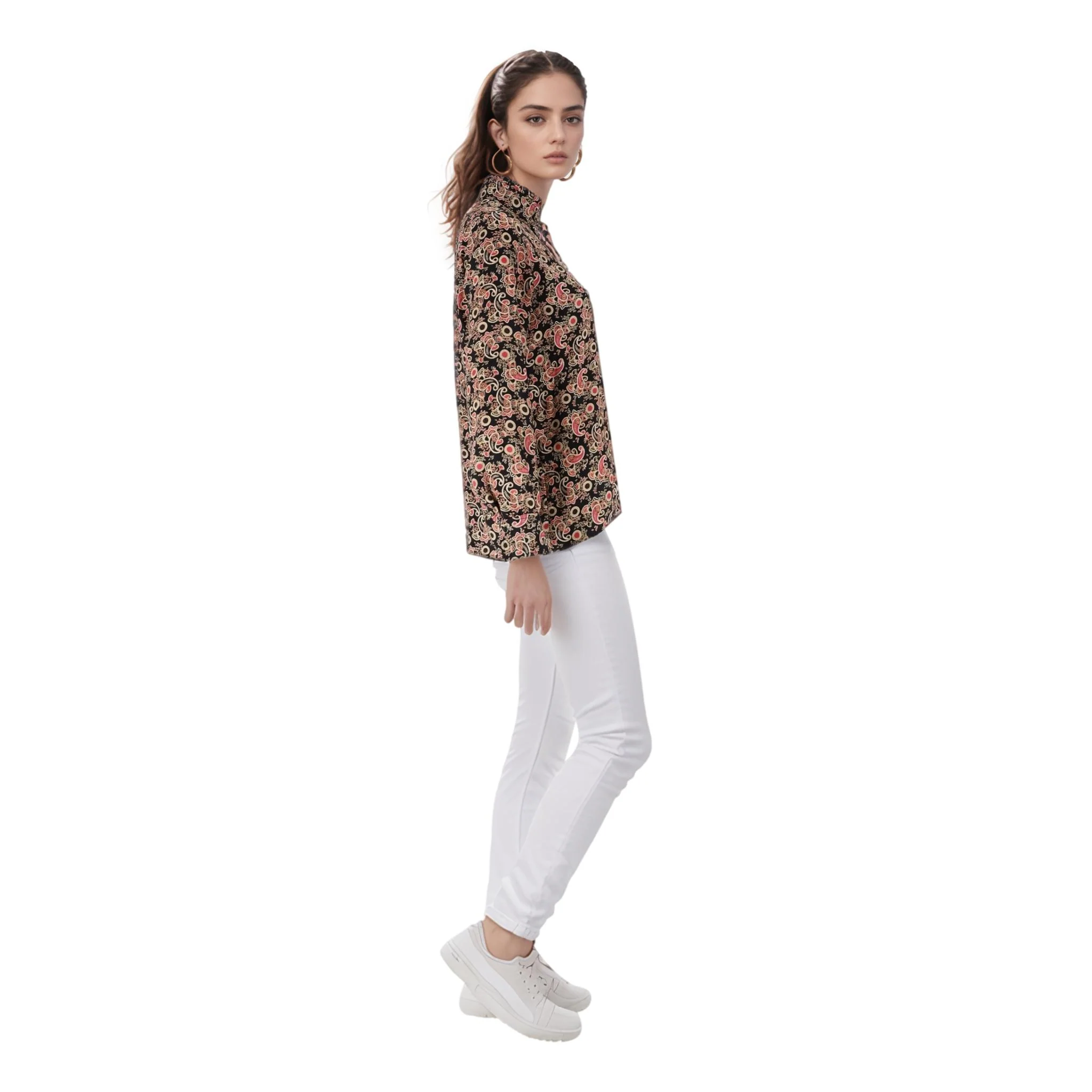 Sandro Paisley Print Twill Shirt. Size 1 - Image 3