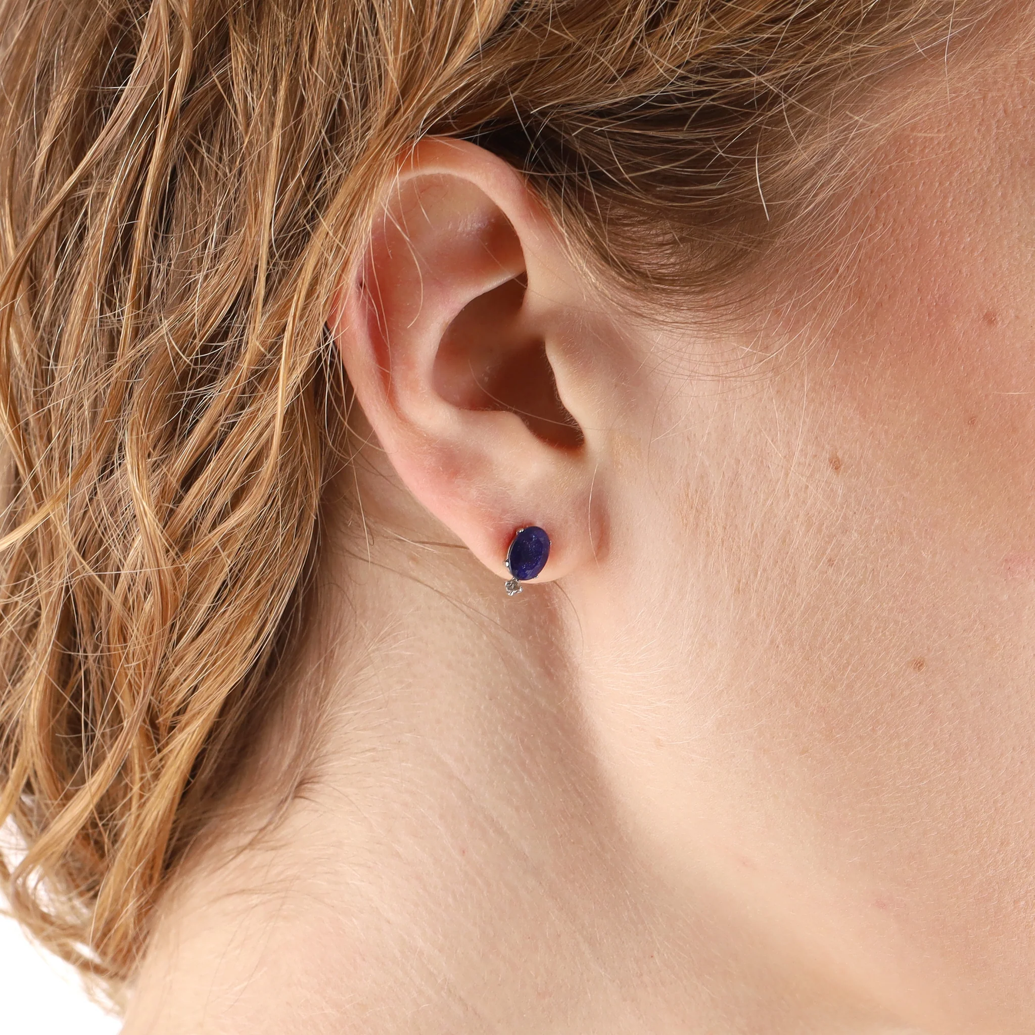 Sapphire & Diamond Earrings Set In Platinum - Image 2