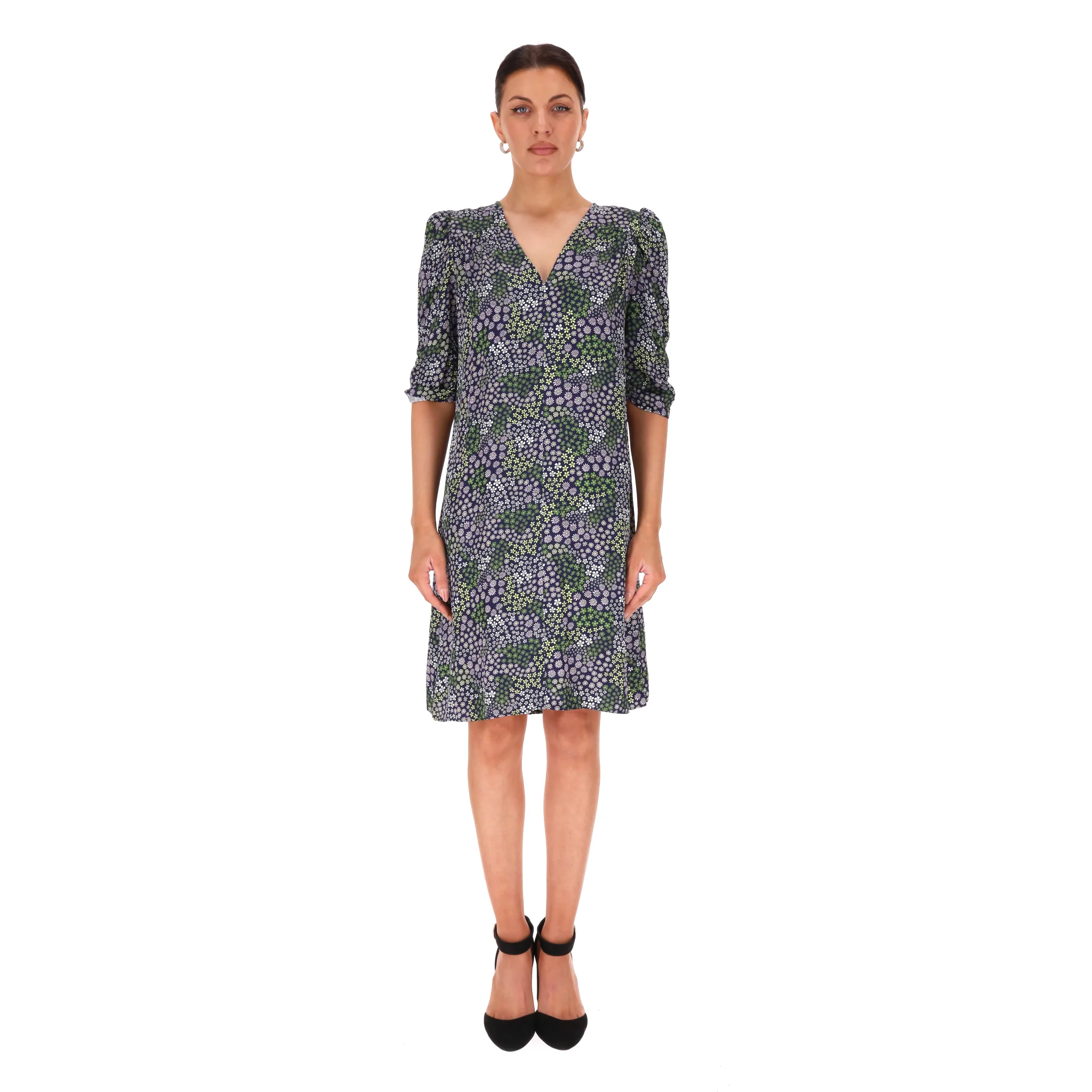 See By Chloe Floral Puff Sleeve Shift Dress. Size 40FR - Image 2