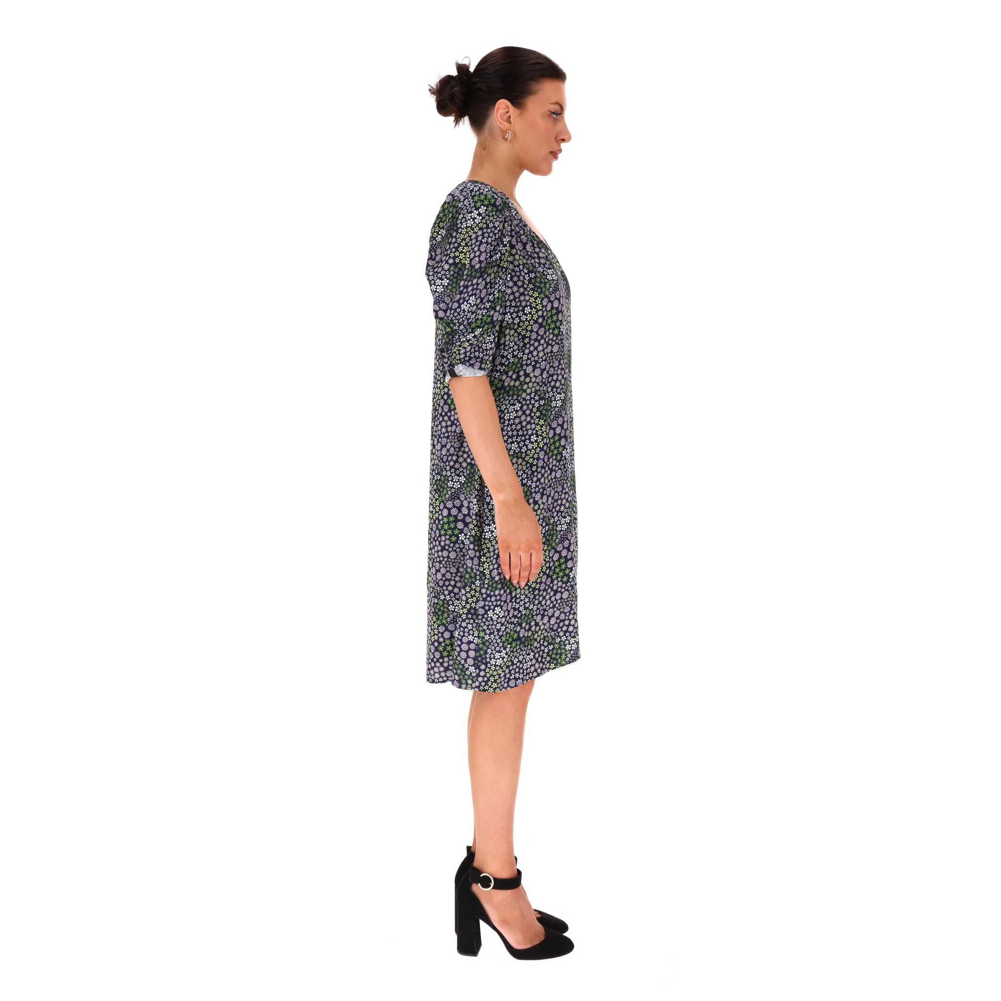See By Chloe Floral Puff Sleeve Shift Dress. Size 40FR - Image 3