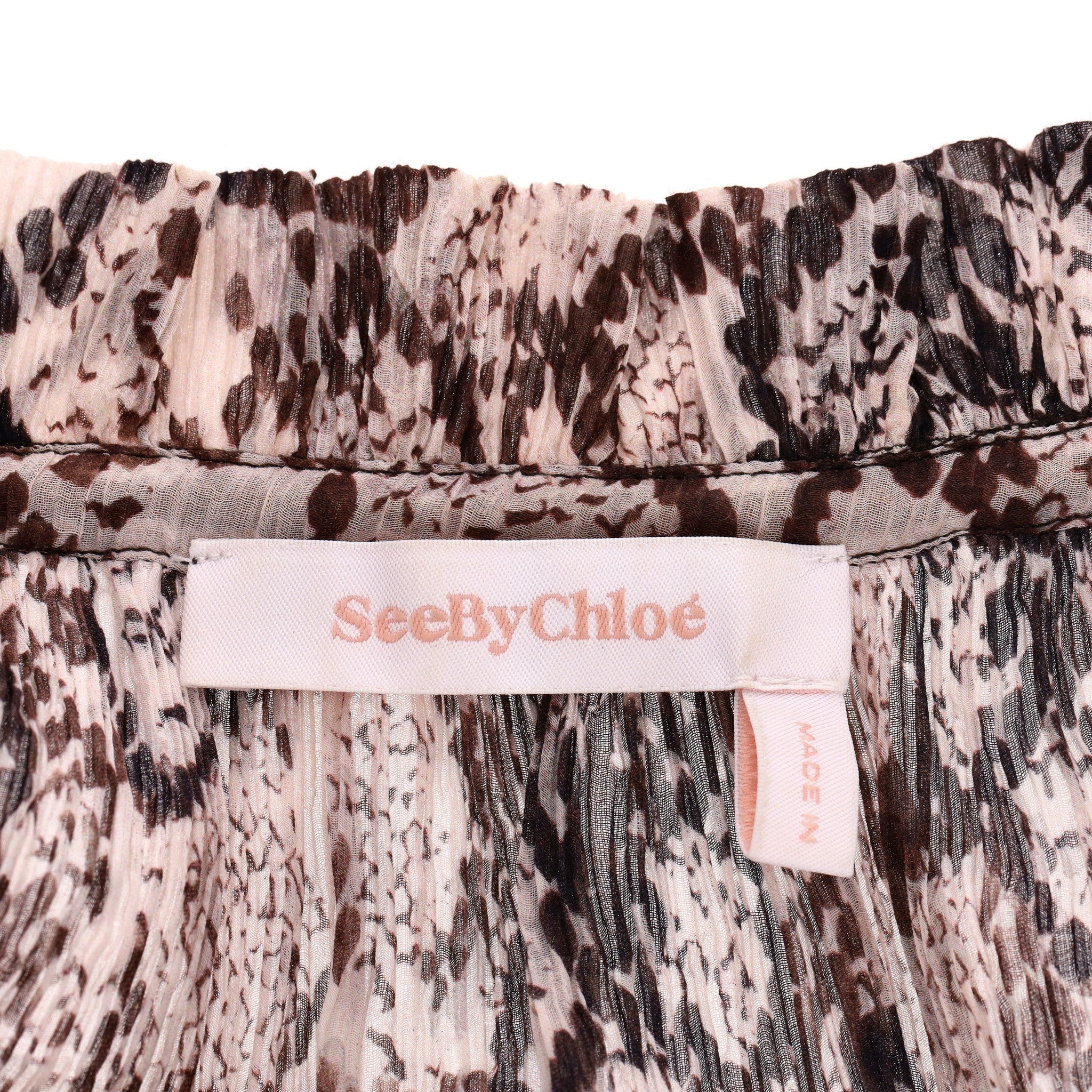 See By Chloe Silk & Cotton Chiffon Snake Print Top. Size 38FR - Image 8