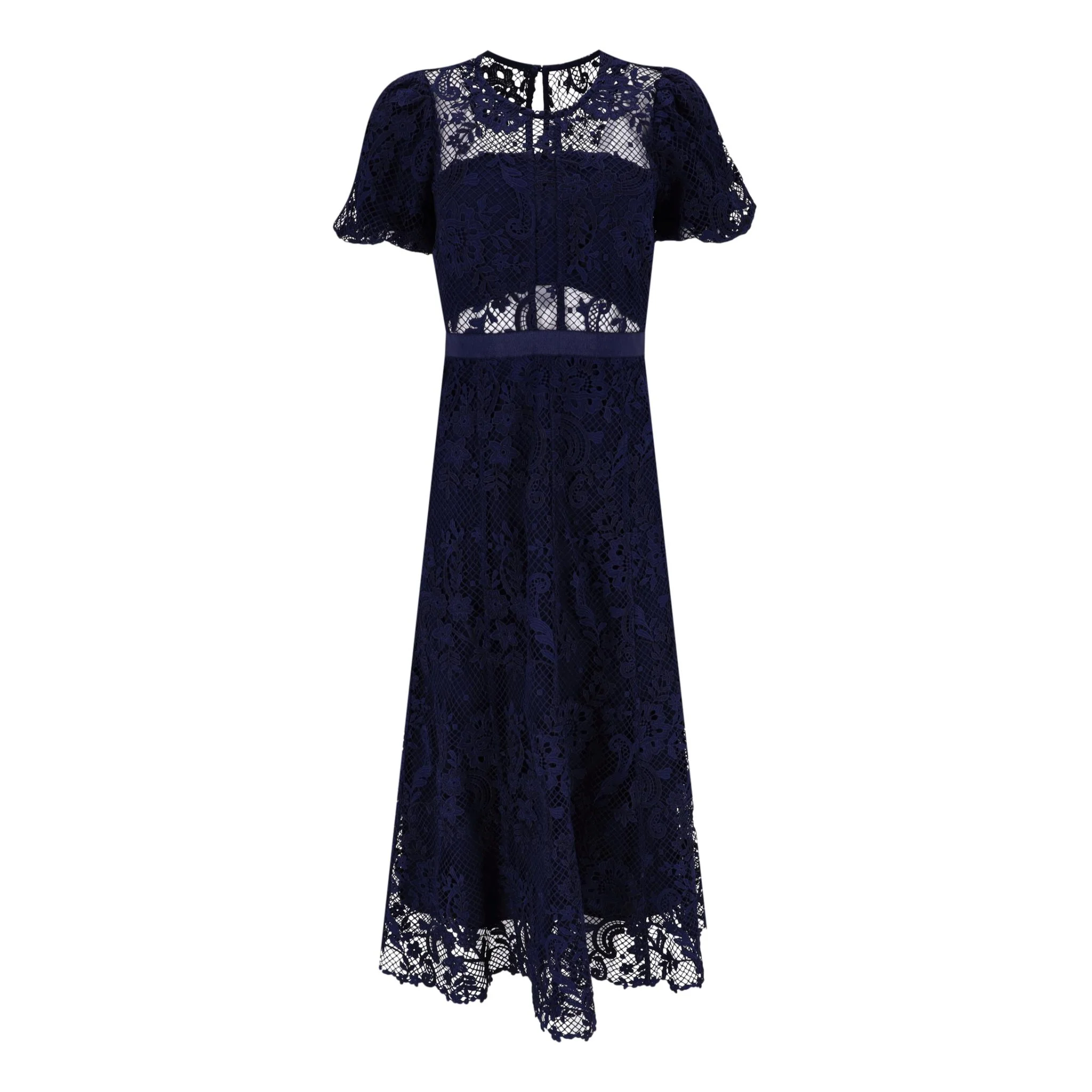 Self-Portrait Corded Guipure Lace Midi Dress. Size 8UK