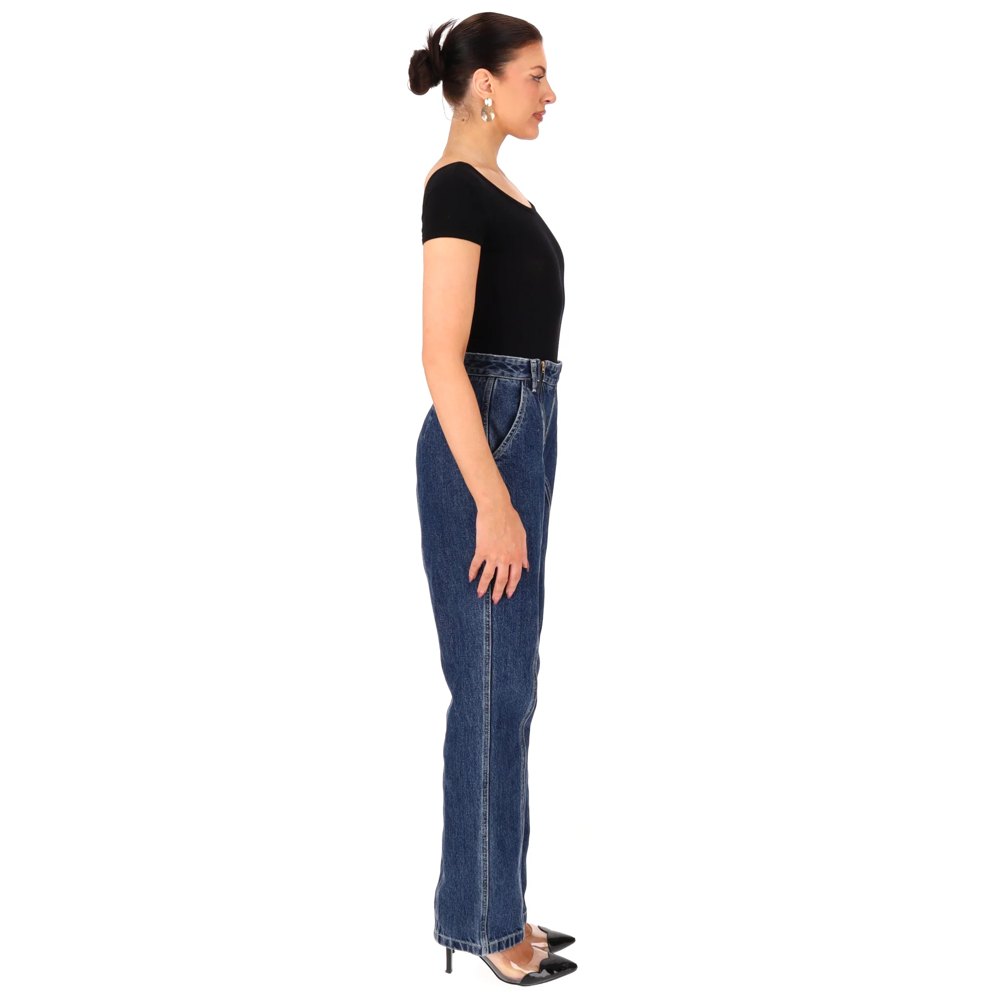 Self-Portrait Zip-Embellished Straight-Leg Jeans. Size 8UK - Image 3