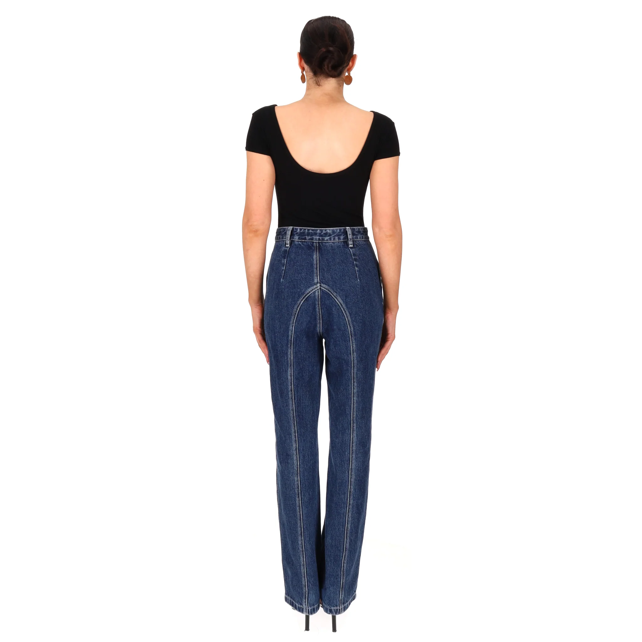 Self-Portrait Zip-Embellished Straight-Leg Jeans. Size 8UK - Image 4