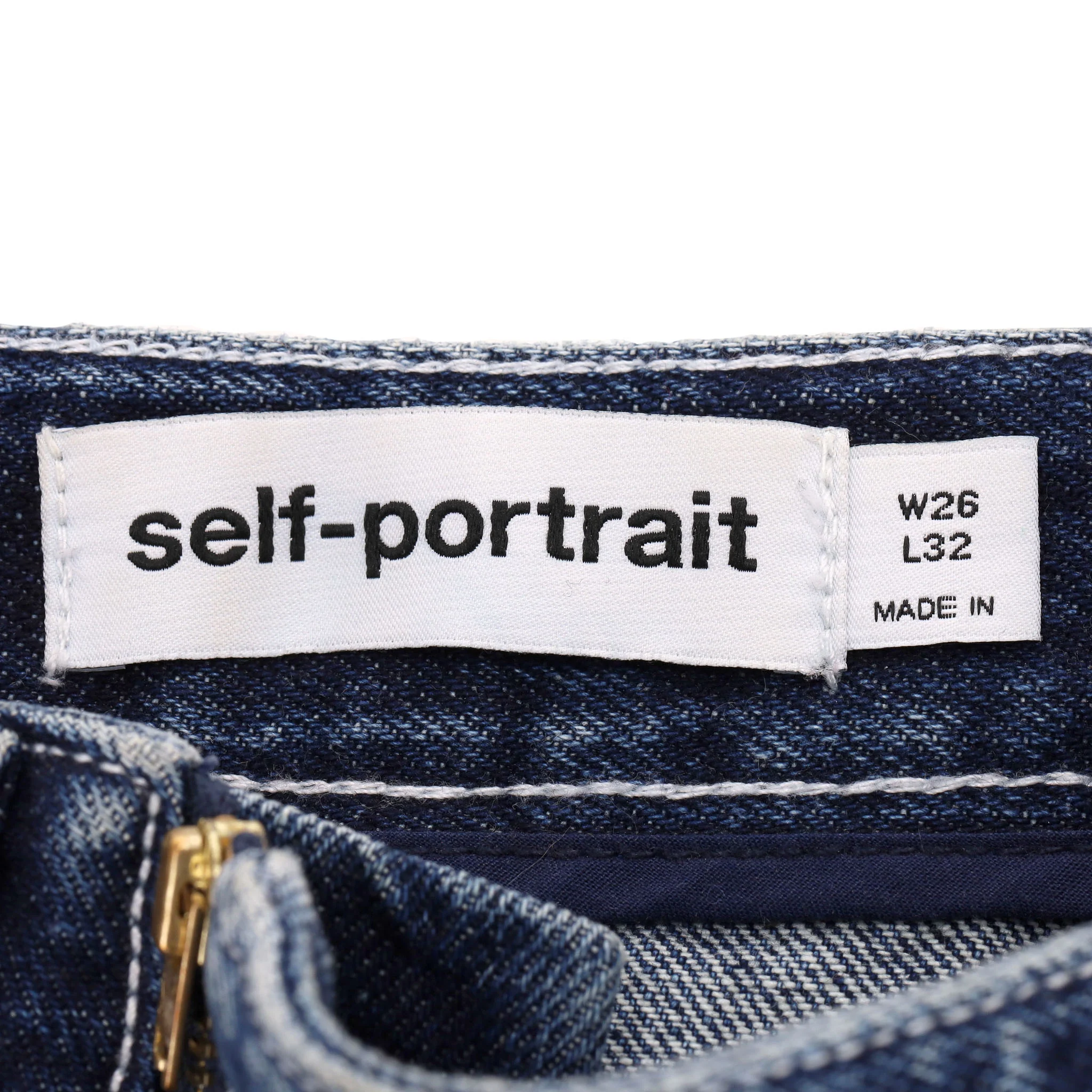 Self-Portrait Zip-Embellished Straight-Leg Jeans. Size 8UK - Image 6