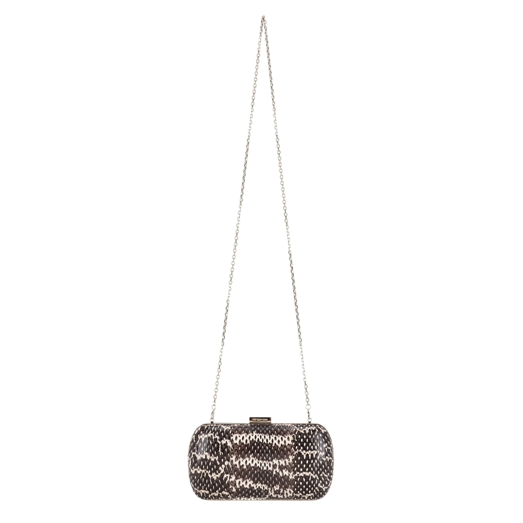 Sergio Rossi Lizard Skin Clutch Bag With Chain Strap - Image 3