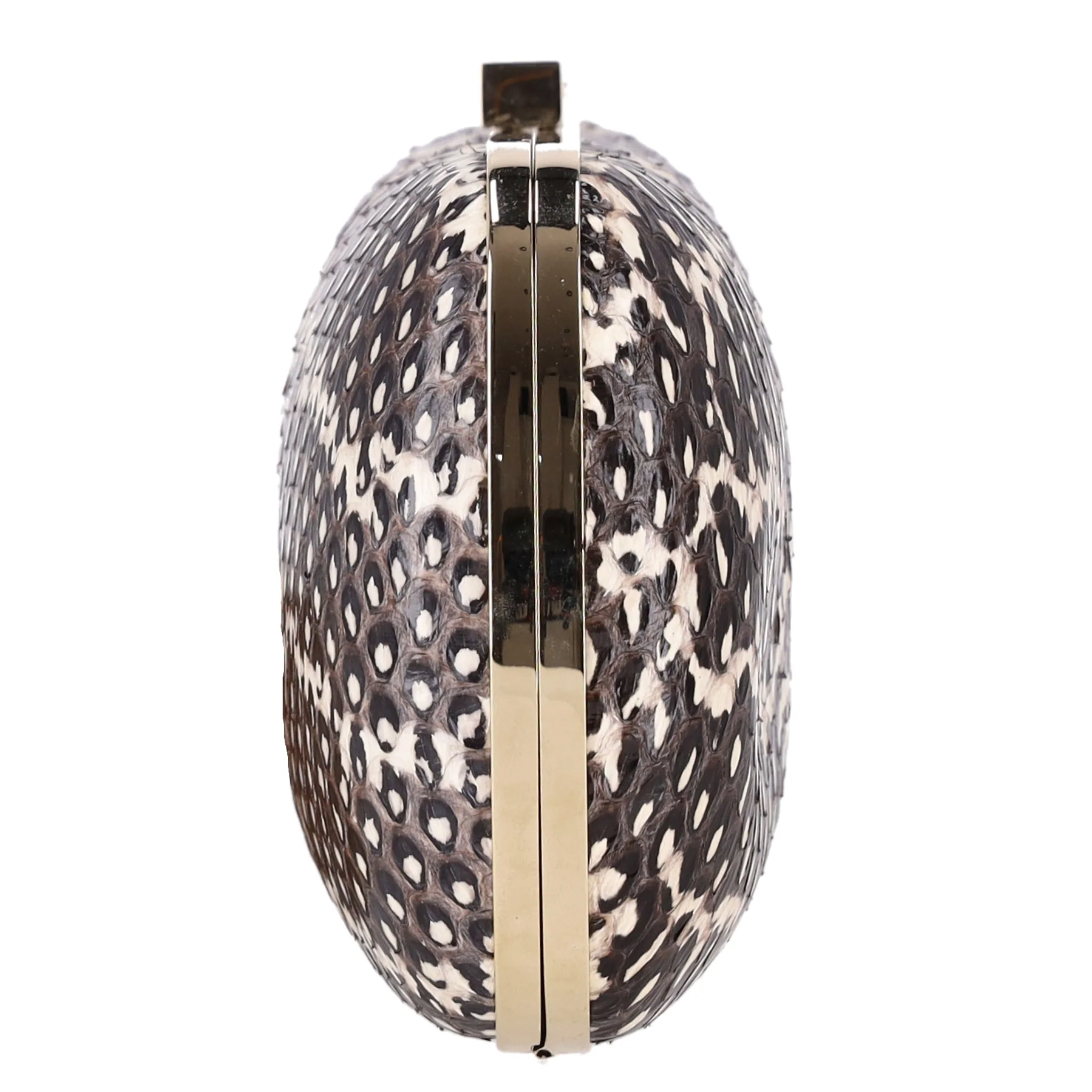 Sergio Rossi Lizard Skin Clutch Bag With Chain Strap - Image 4