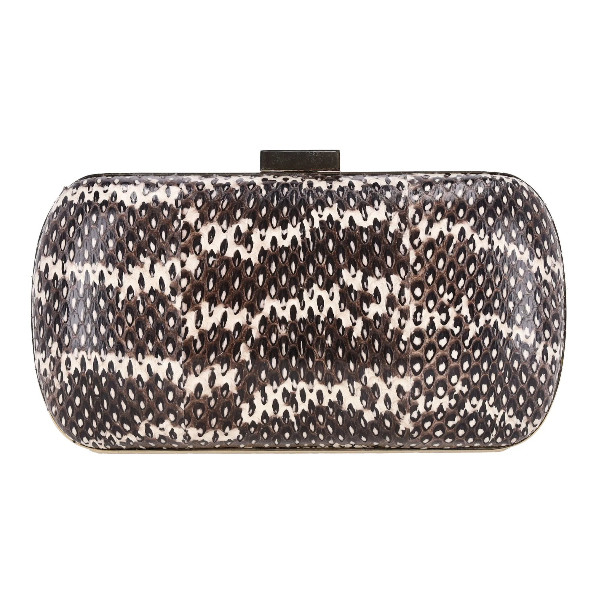 Sergio Rossi Lizard Skin Clutch Bag With Chain Strap - Image 5
