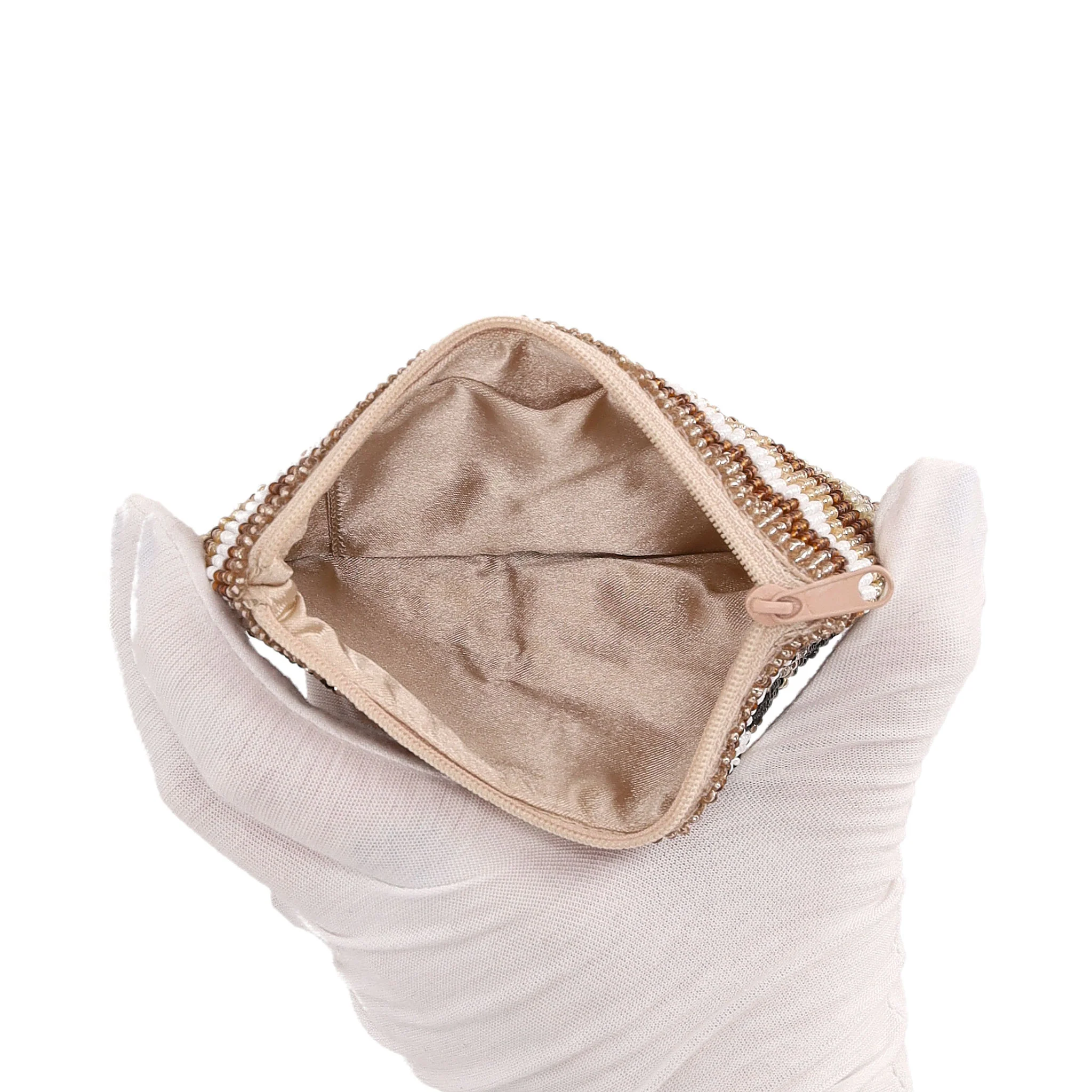Shush London Hand-Beaded Canvas Logo Pouch - Image 5