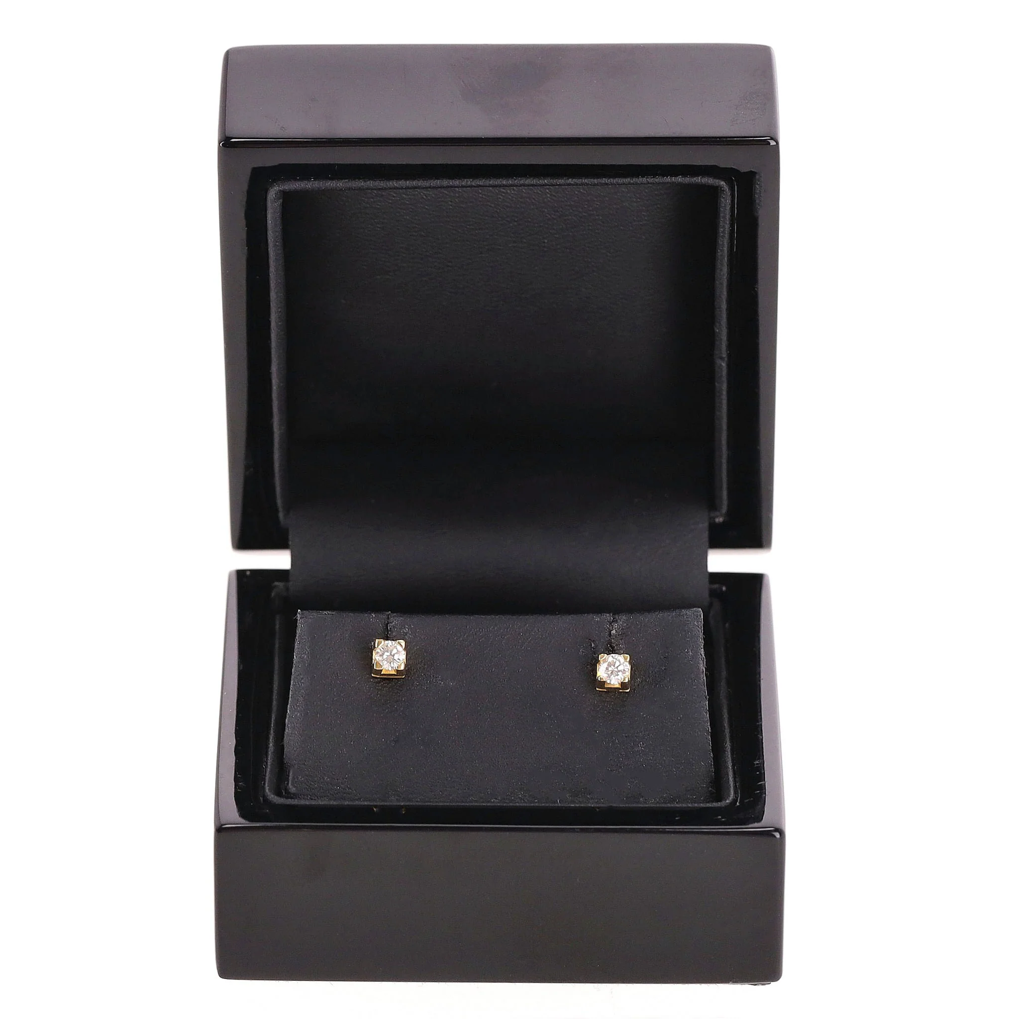 Diamond Solitaire Earrings Set In 18k Gold - Image 3