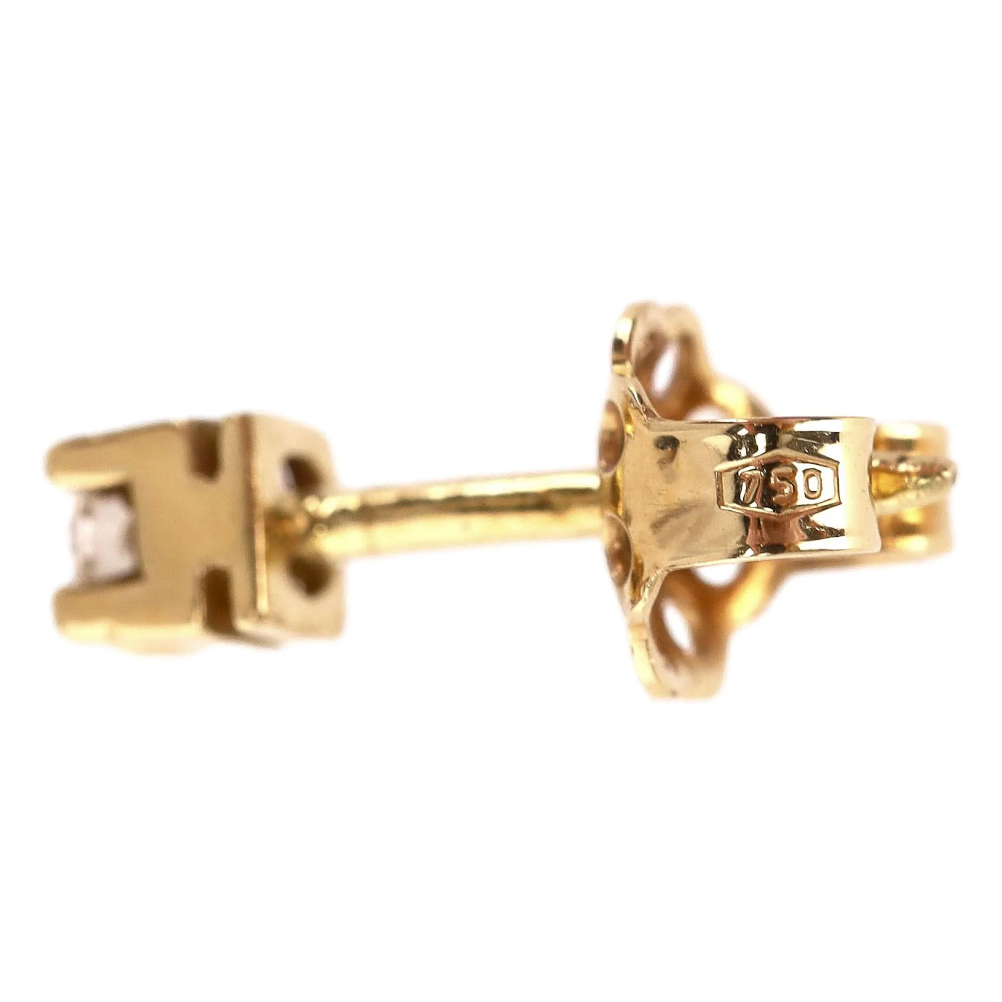 Diamond Solitaire Earrings Set In 18k Gold - Image 5