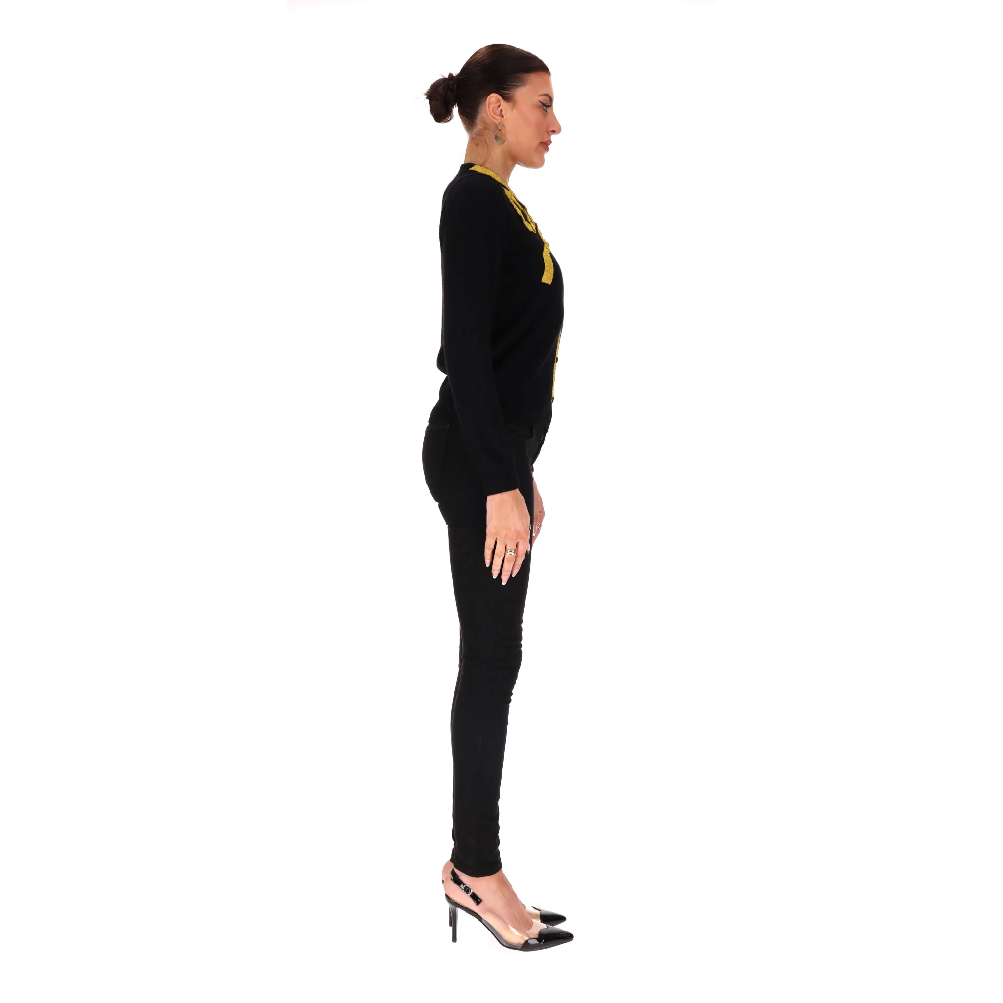 Sonia By Sonia Rykiel Bow Embellished Cashmere Cardigan. Size S - Image 3