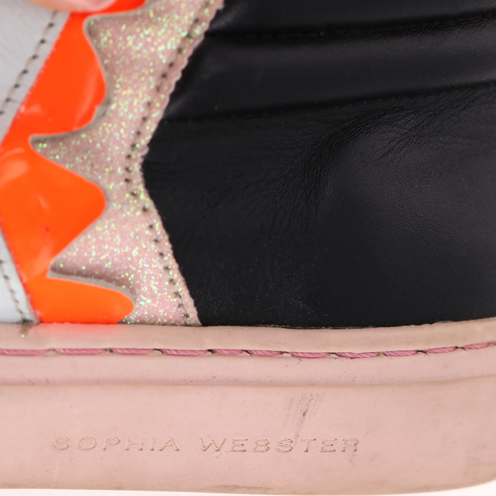 Sophia Webster Glitter-Detail Leather 'Riko' High-Top Sneakers. Size 37 - Image 13