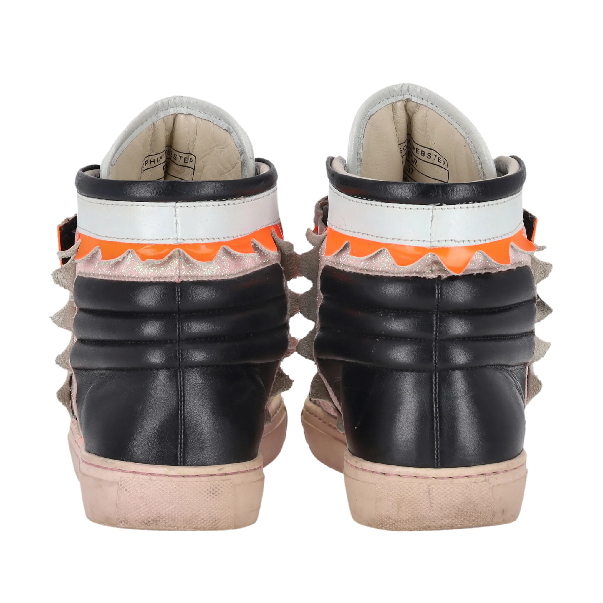Sophia Webster Glitter-Detail Leather 'Riko' High-Top Sneakers. Size 37 - Image 4