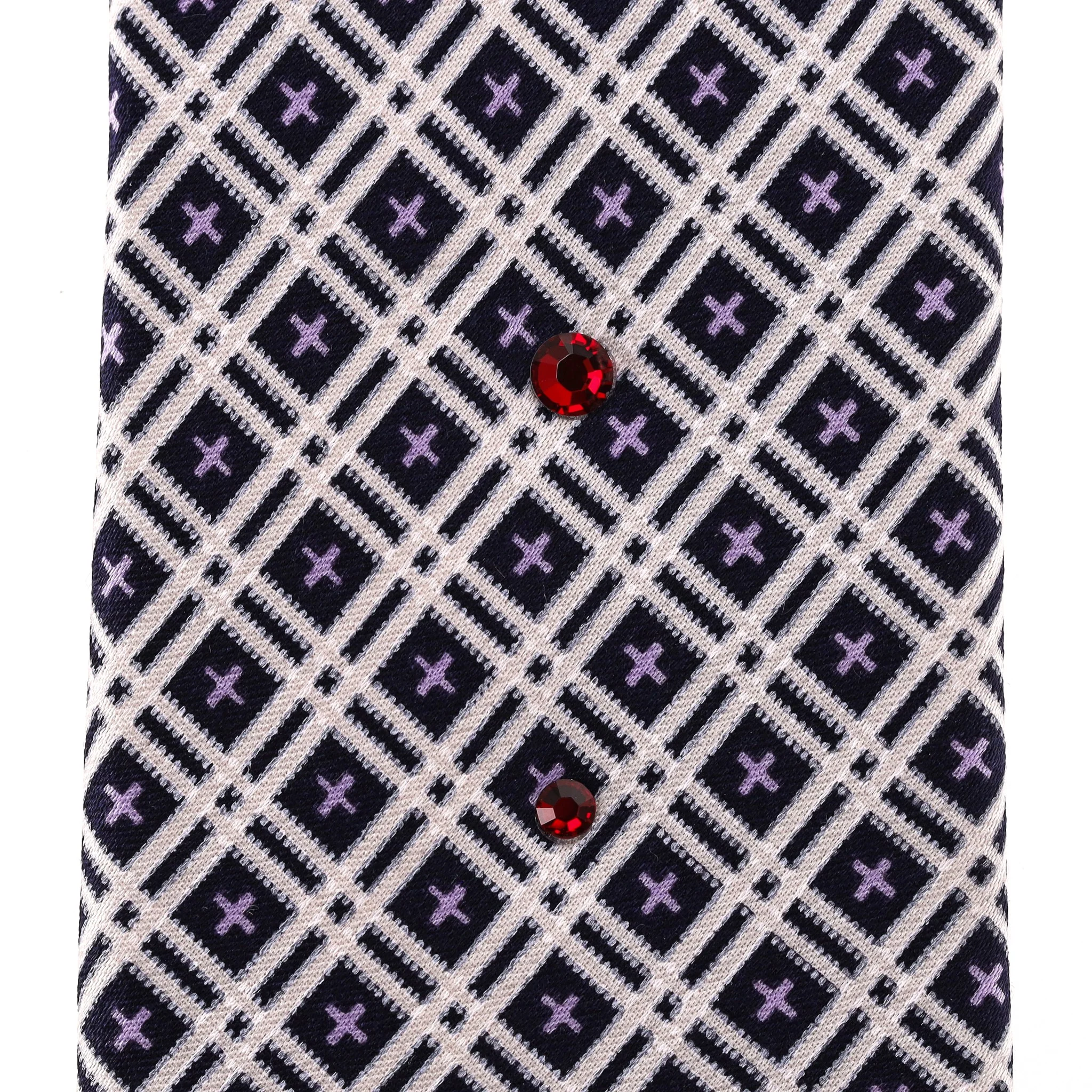 Stefano Ricci Printed Silk Tie With Swarovski Crystals - Image 5