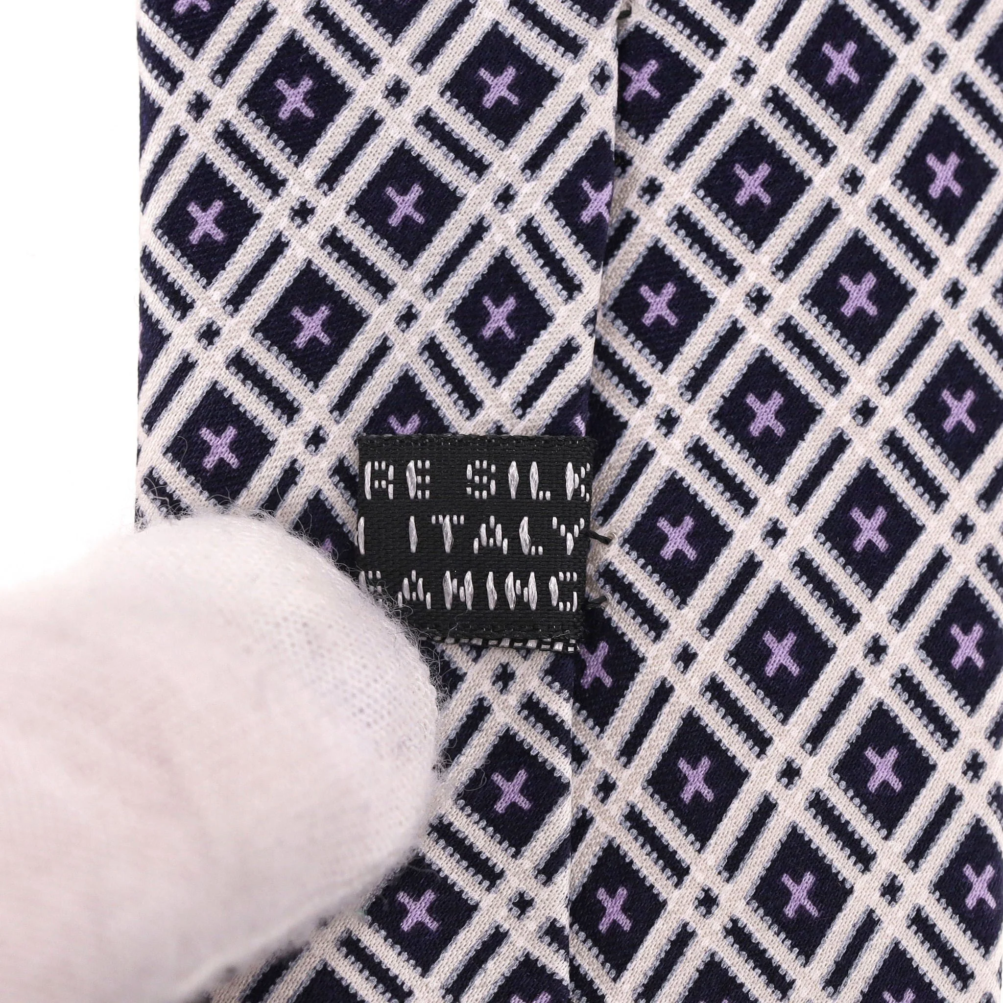 Stefano Ricci Printed Silk Tie With Swarovski Crystals - Image 9