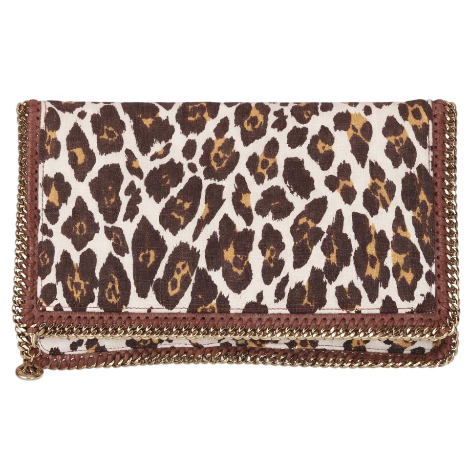 Stella McCartney Falabella Leopard Print Canvas Clutch Bag
