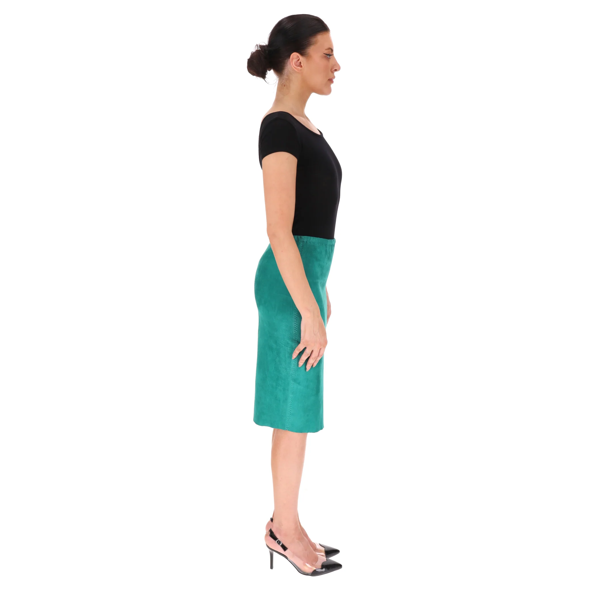 Stouls Suede Pencil Skirt. Size S - Image 3