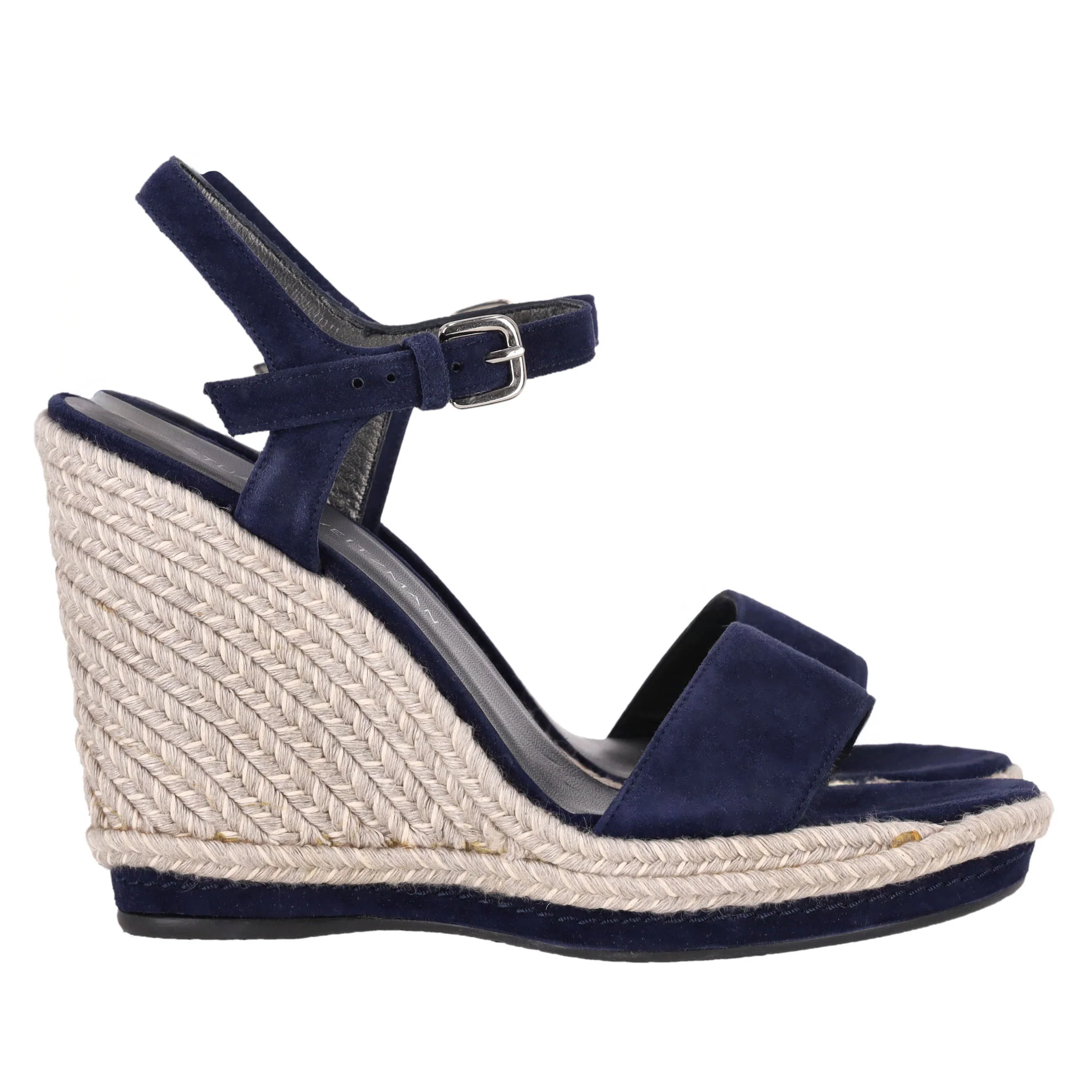Stuart Weitzman 'Teddi' Suede Espadrille Wedge Sandals. Size 39.5 - Image 3