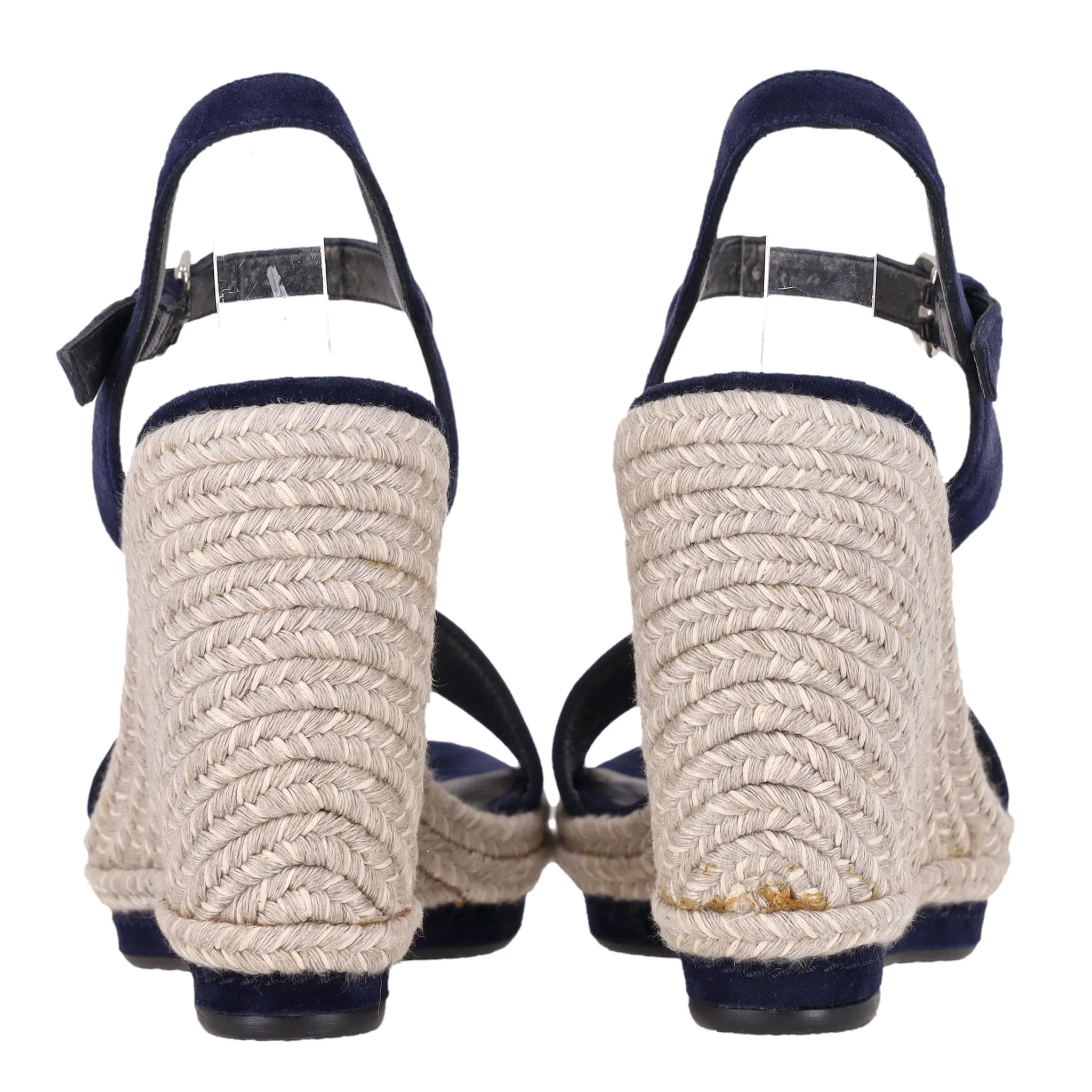 Stuart Weitzman 'Teddi' Suede Espadrille Wedge Sandals. Size 39.5 - Image 4