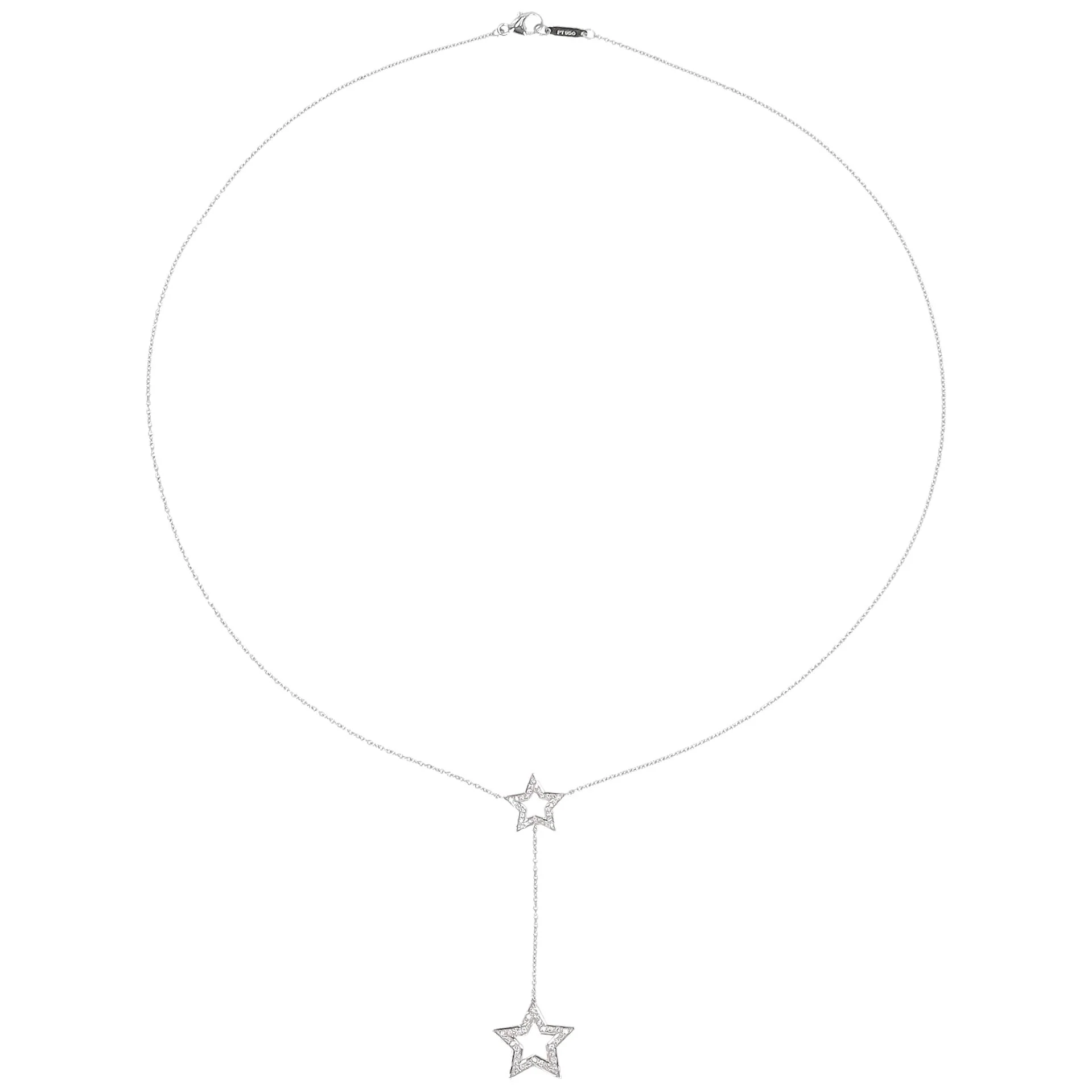 Tiffany & Co. Platinum & Diamond Star Lariat Necklace - Image 4