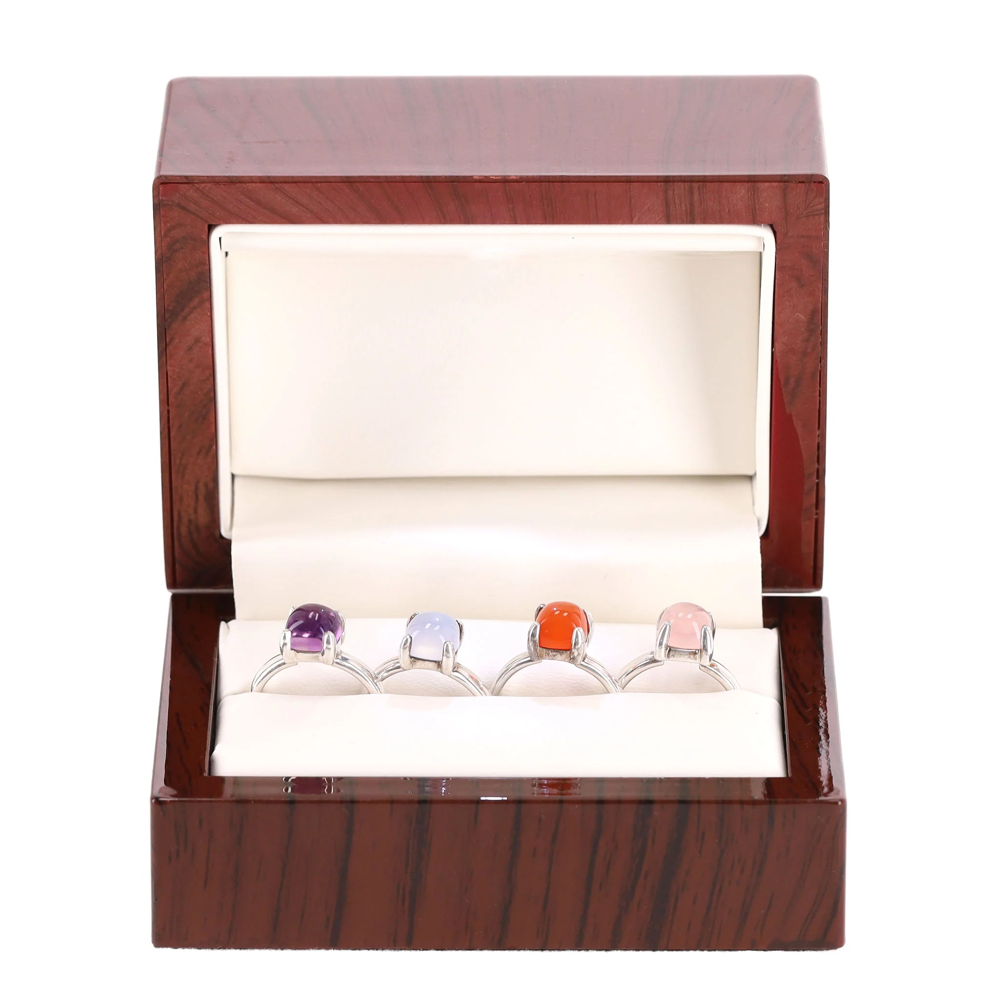 Tiffany & Co. Paloma Picasso Set Of Four - Sterling Silver Gem Stone Sugar Stacking Rings - Image 10