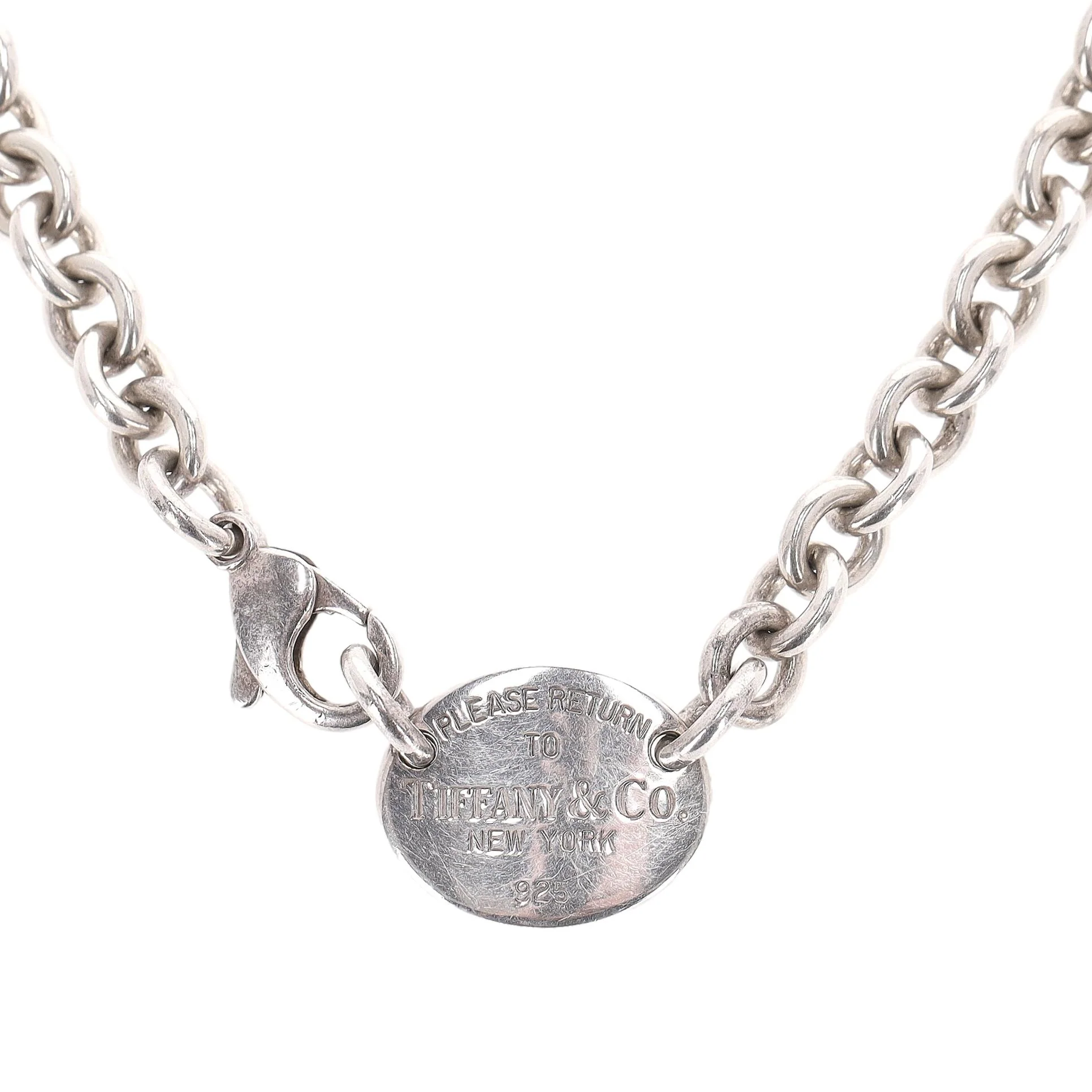Tiffany & Co. Return To Tiffany 925 Sterling Silver Oval Tag Necklace - Image 3