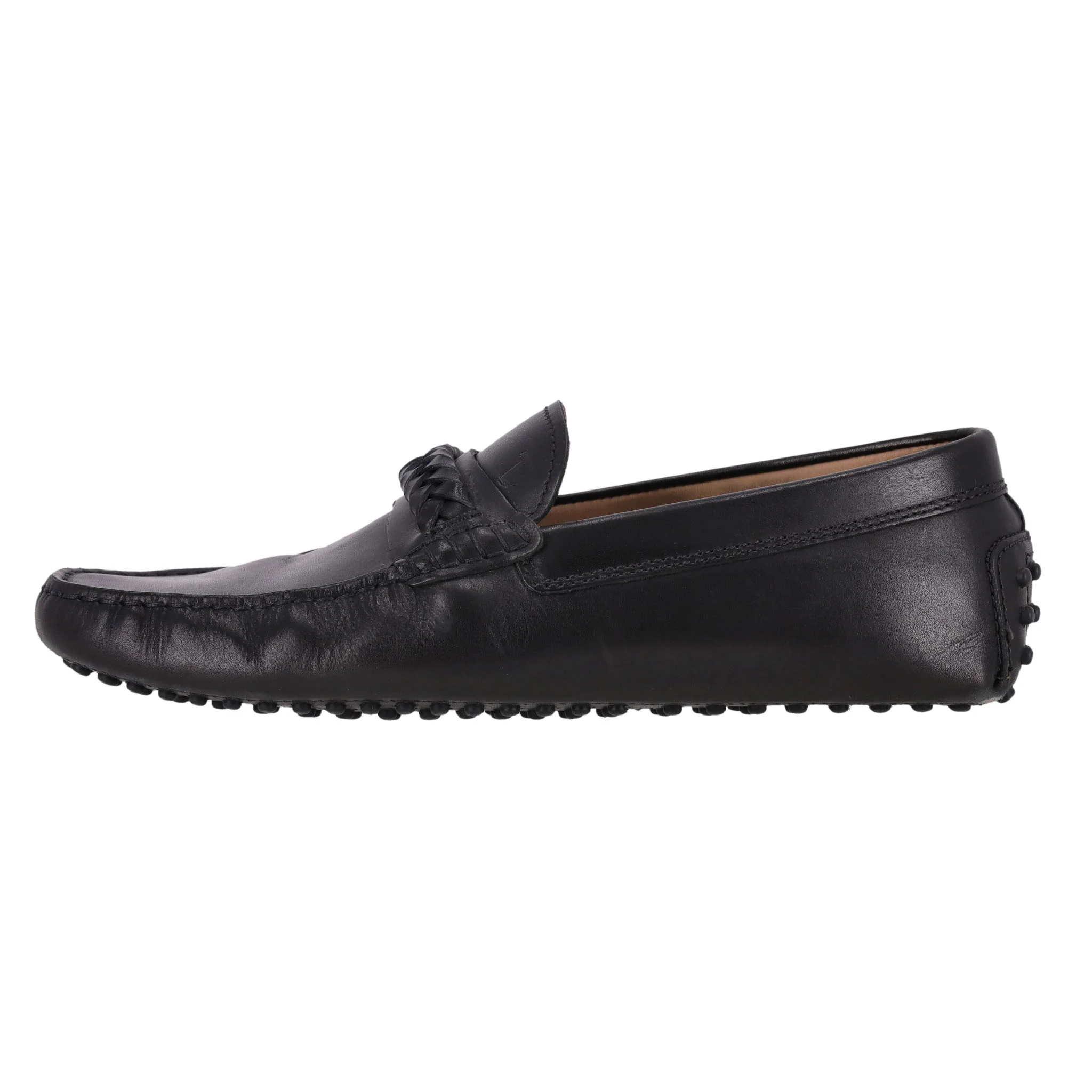 Tod's Braided Detail Leather Loafers. Size 40 - Image 2