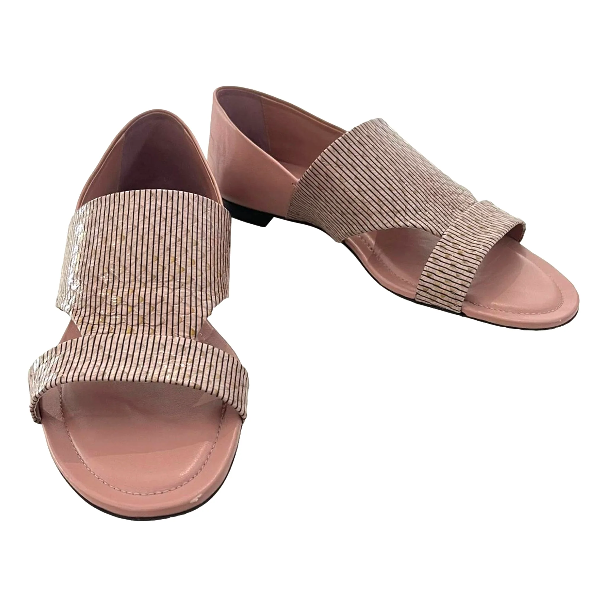 Tod's Snake Embossed Leather Sandals. Size 38.5 - Image 3