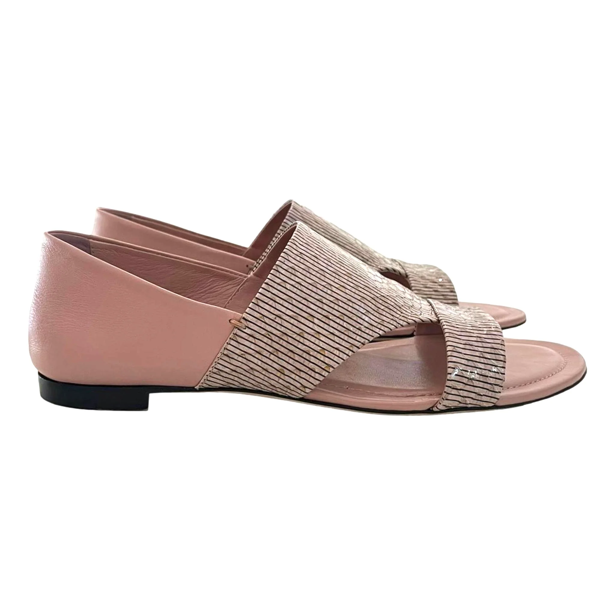 Tod's Snake Embossed Leather Sandals. Size 38.5 - Image 4