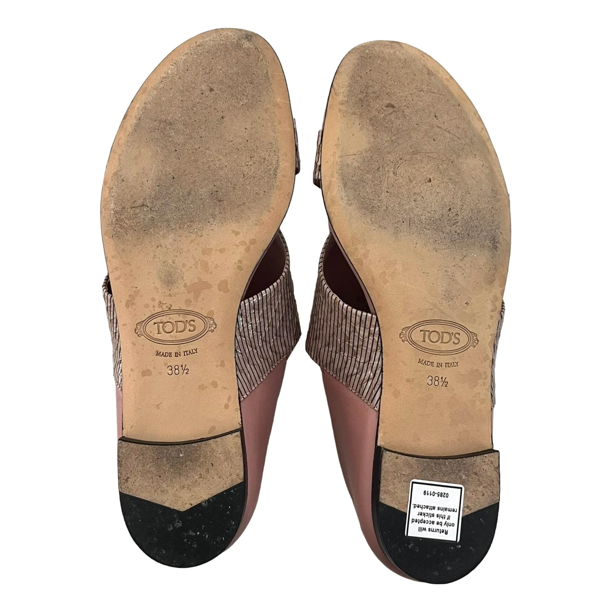 Tod's Snake Embossed Leather Sandals. Size 38.5 - Image 7