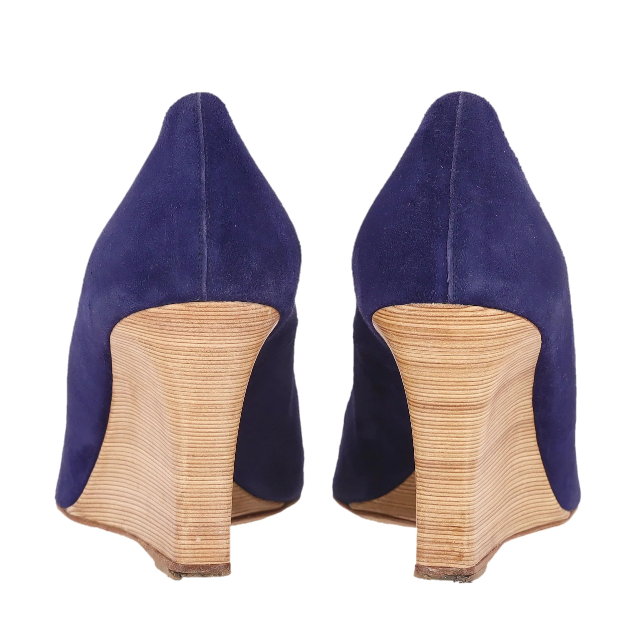 Tod's Suede Peep-Toe Wedge Pumps. Size 39 - Image 4