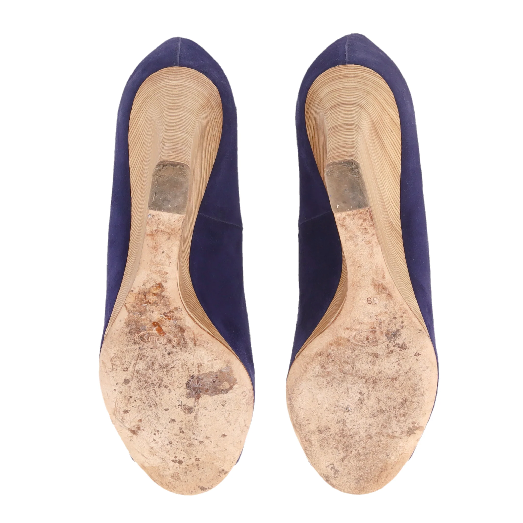 Tod's Suede Peep-Toe Wedge Pumps. Size 39 - Image 5