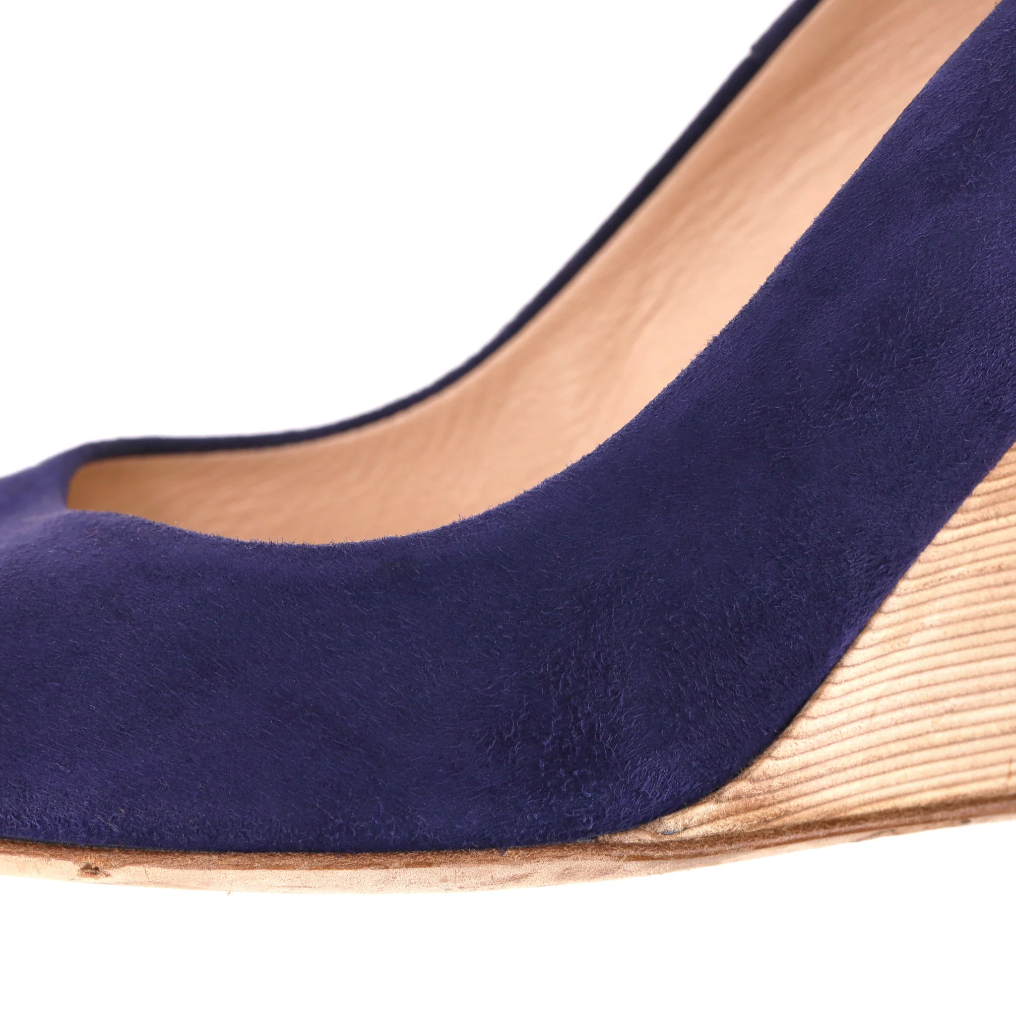 Tod's Suede Peep-Toe Wedge Pumps. Size 39 - Image 8