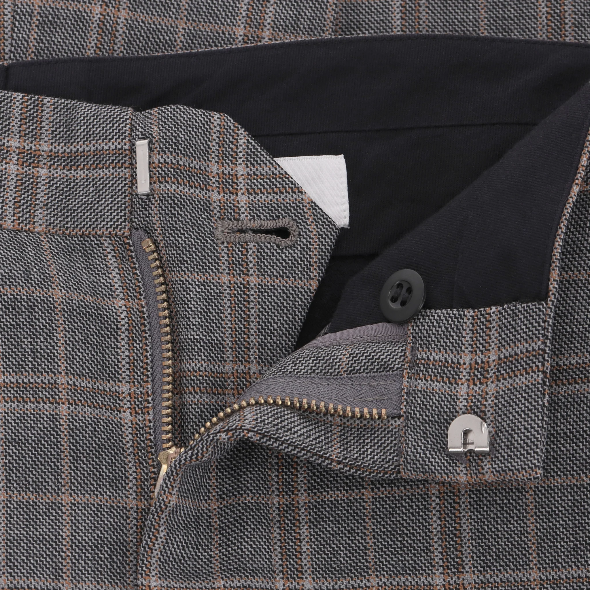Togo Pulla Checked Wool Trousers With A Side Slit. Size XS - Image 7