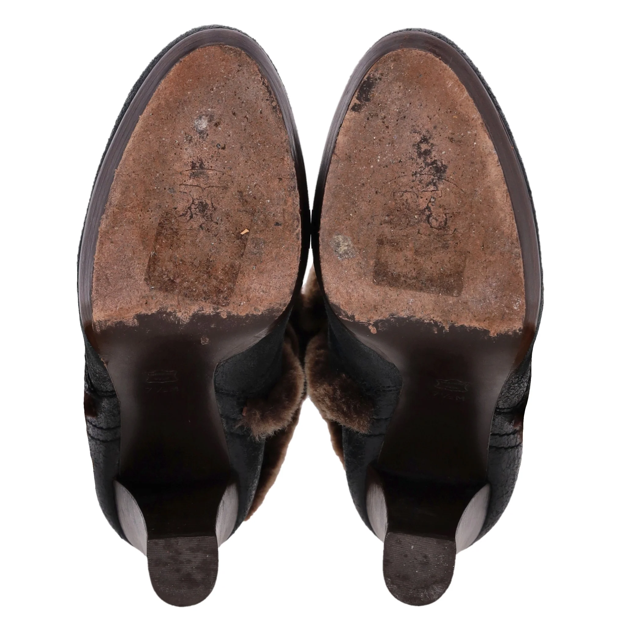 Tory Burch Leather & Shearling Sebastian Ankle Boots. Size 38 - Image 5