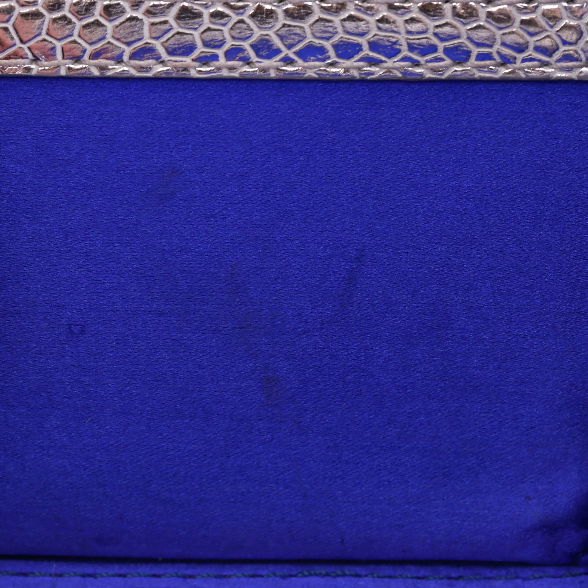 Tyler Ellis Metallic Lizard Skin Clutch Bag With Chain Strap - Image 10